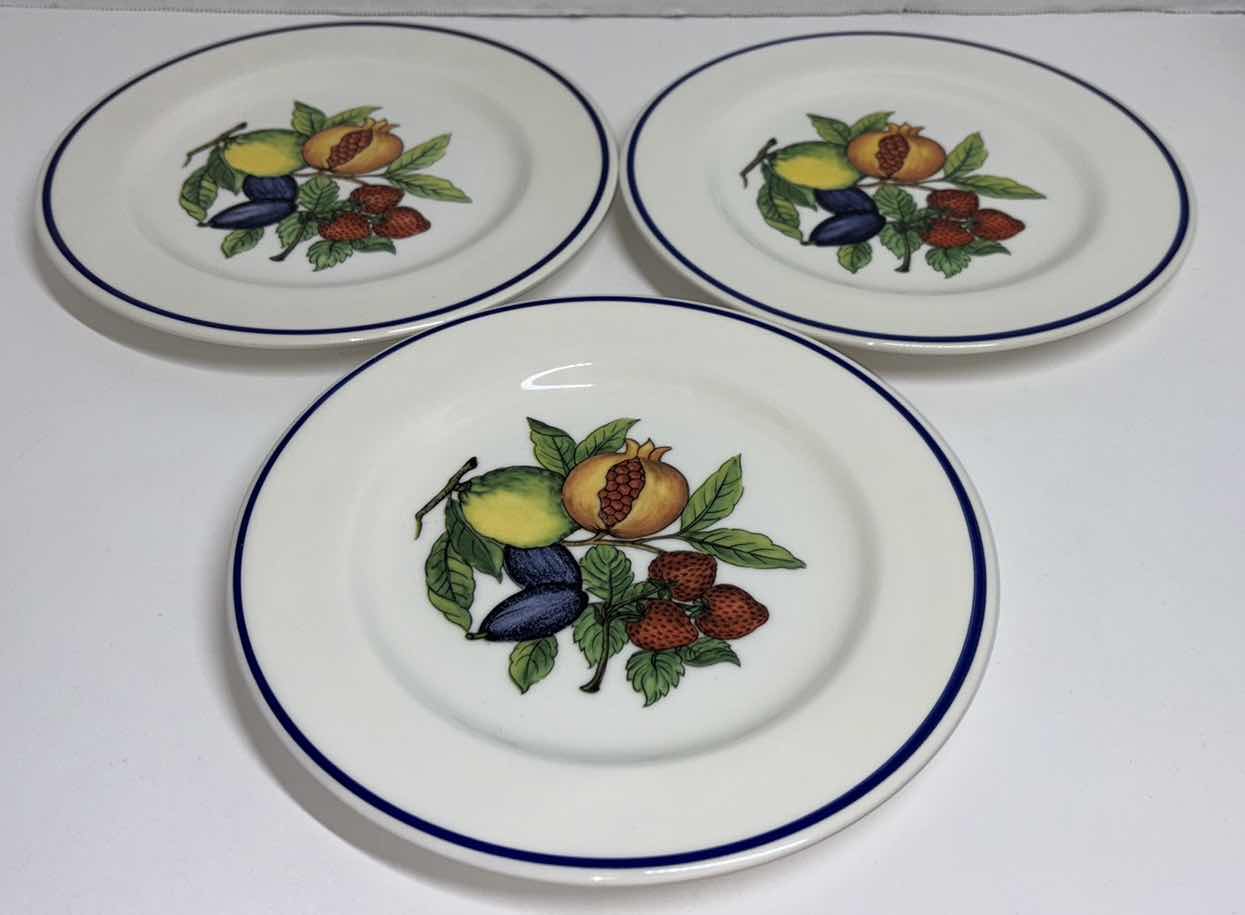 Photo 2 of VINTAGE CRATE & BARREL FRUIT PLATES 8.5” (3)