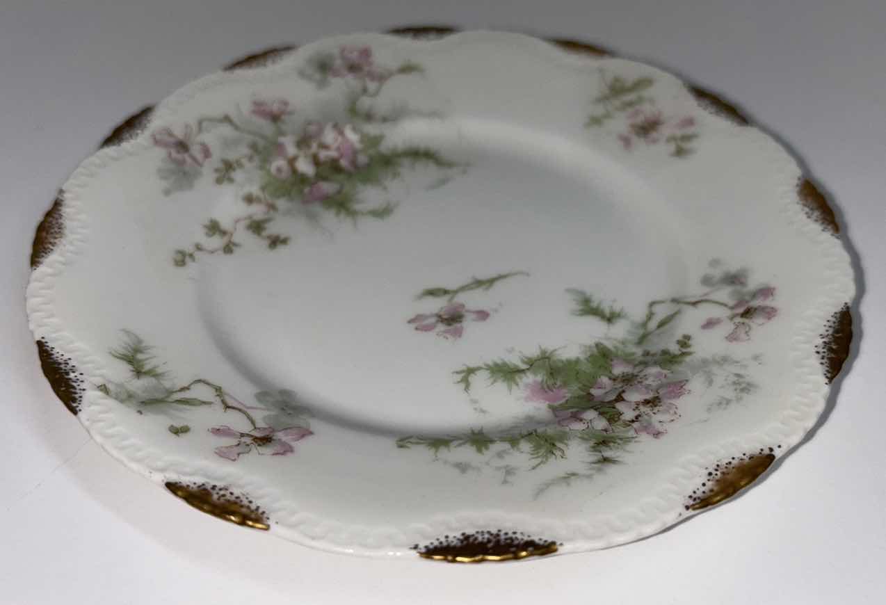 Photo 3 of 4 PC ASSORTED HAVILAND & CO. FRANCE 6.25” GOLD RIMMED SAUCER PLATES