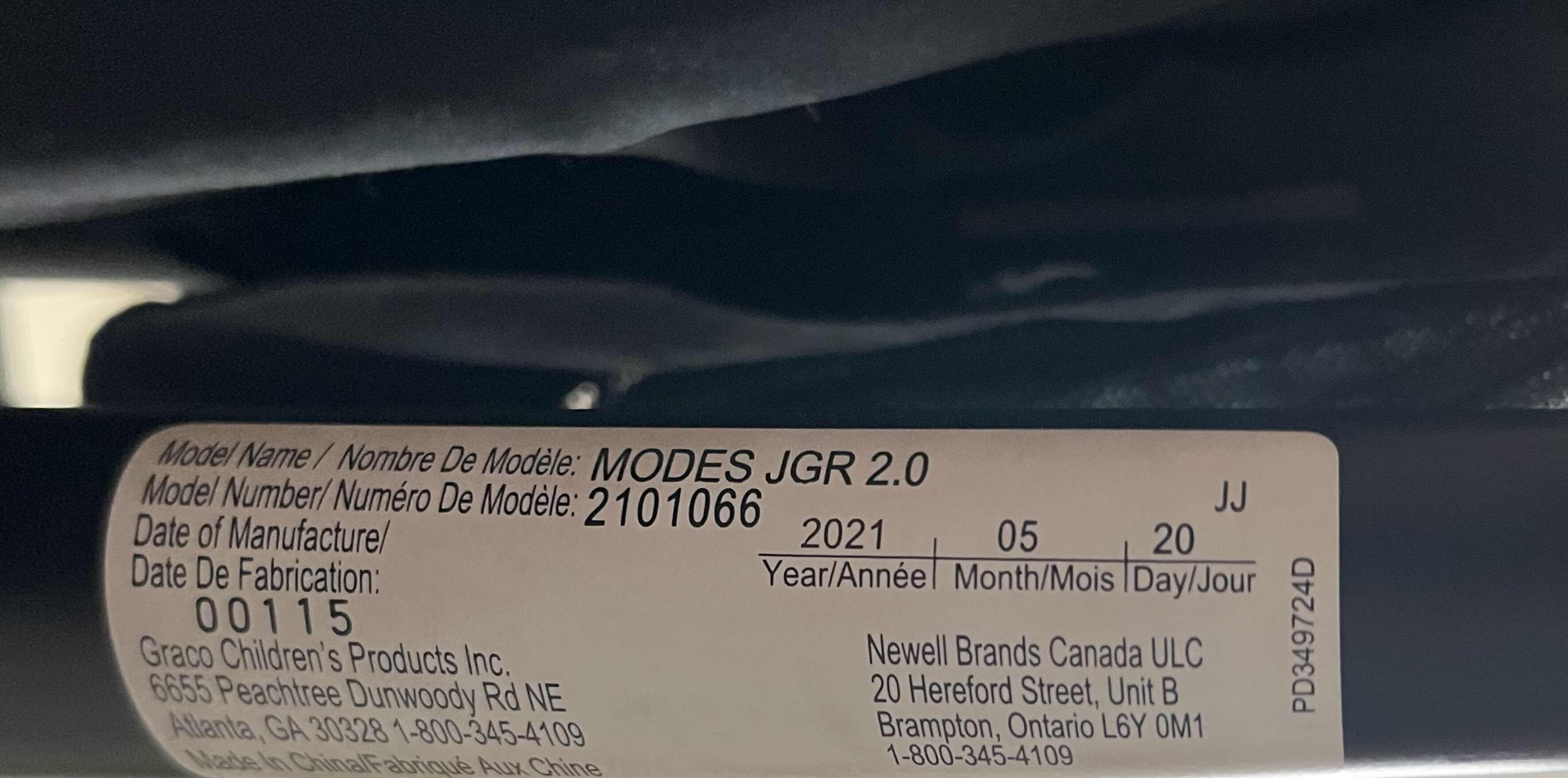 Photo 1 of GRACO JOGGER 2.0 STROLLER MODEL MODES JGR 2.0