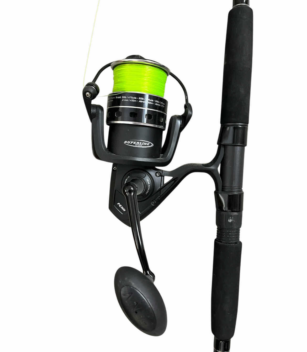 Photo 1 of PENN PURSUIT 3 10’ FISHING POLE W PENN SUPERLINE SPOOL PURSUIT 3 REEL 8000 HT-100