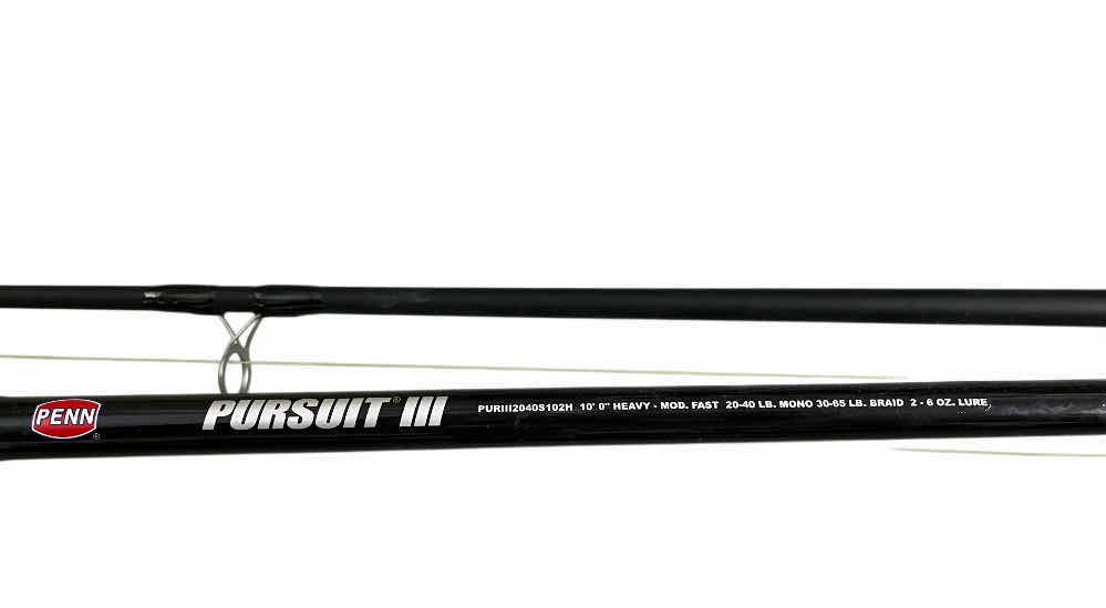 Photo 1 of PENN PURSUIT 3 10’ FISHING POLE W PENN SUPERLINE SPOOL PURSUIT 3 REEL 8000 HT-100