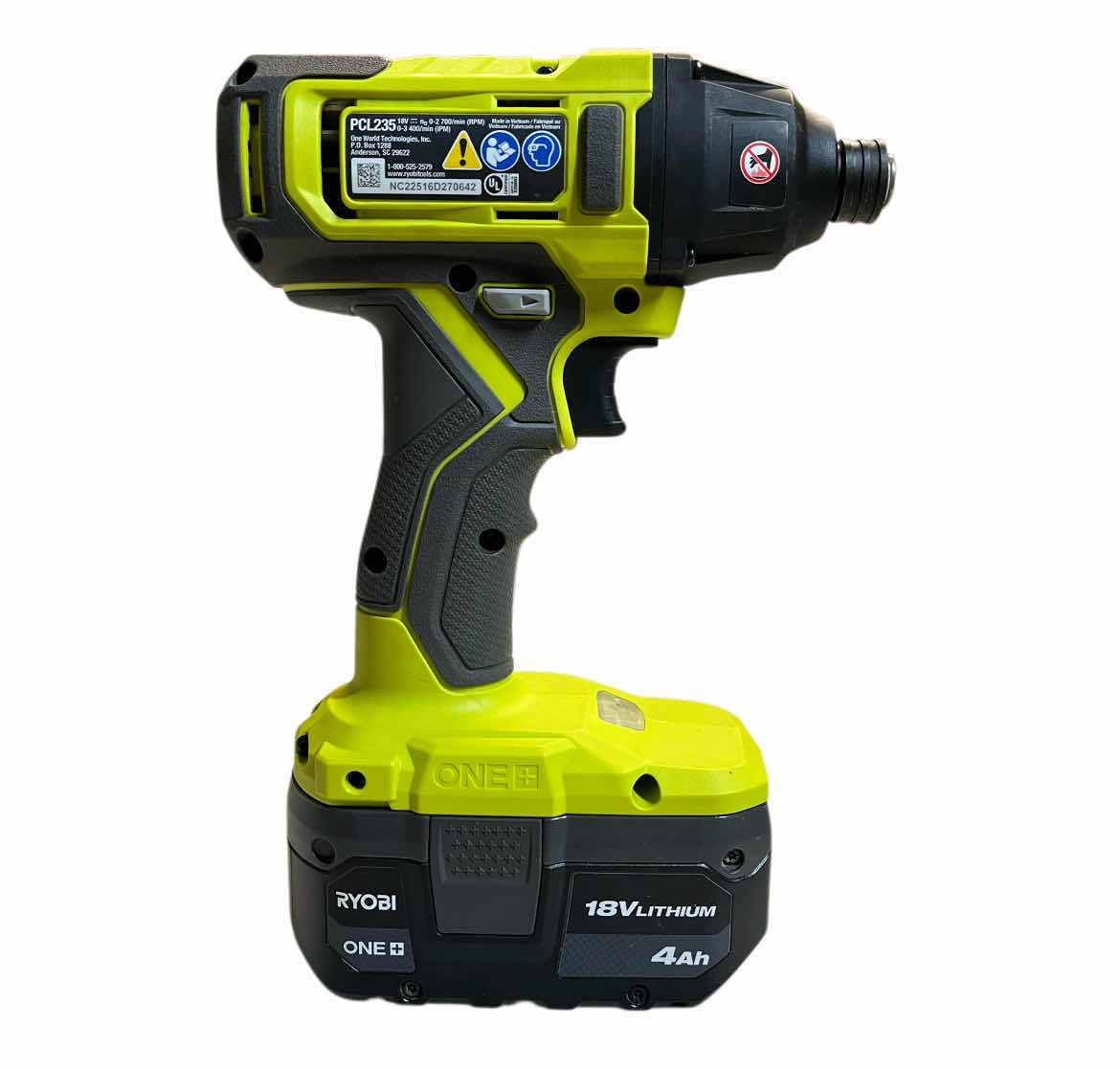 Photo 1 of RYOBI ONE PLUS CORDLESS DRIVER DRILL MODEL PCL235 W BATTERY & BIT SET