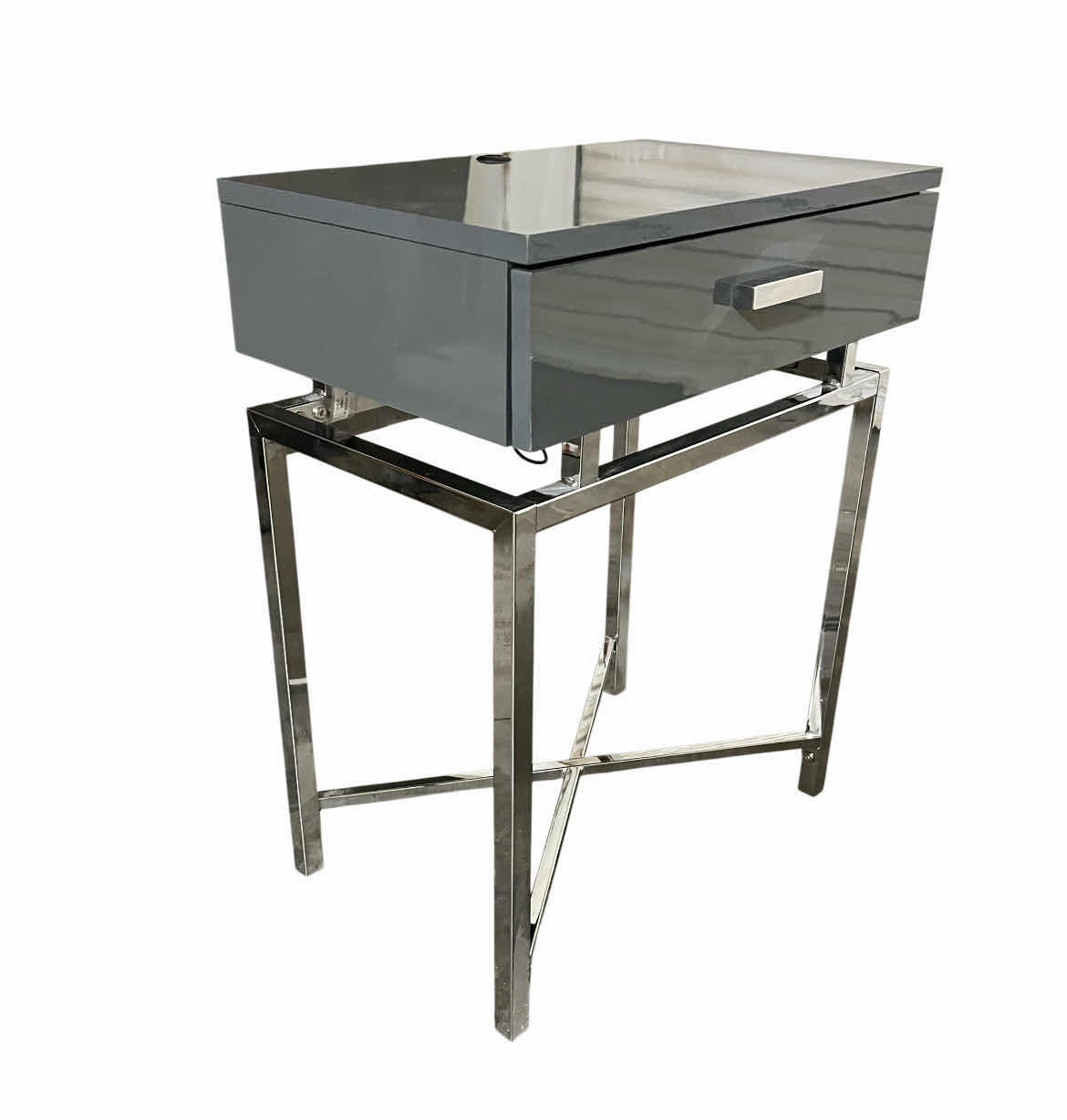 Photo 1 of COASTER Z2 PREMIUM GREY & CHROME ACCENT TABLE 18” X 12.5” H24”