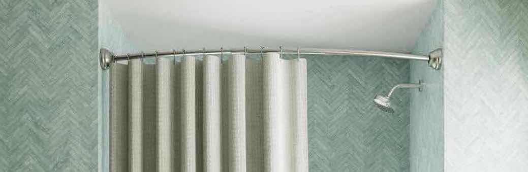 Photo 1 of ZENNA HOME SATIN NICKEL CURVED ADJUSTABLE TENSION SHOWER CURTAIN ROD 50”-72”
