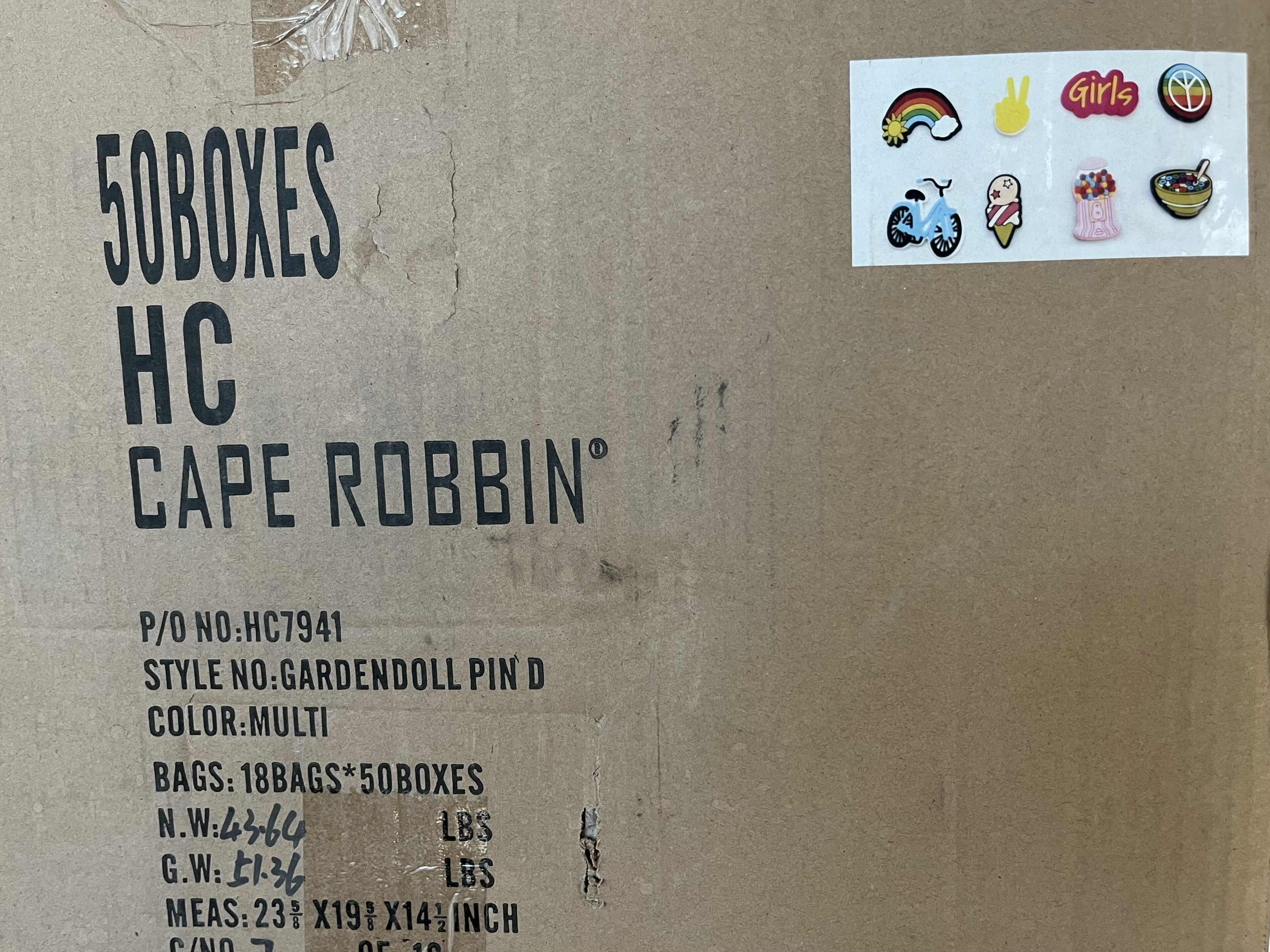 Photo 1 of New. CAPE ROBBIN CROC SHOE/ACCESSORY RUBBER FOAM PIN SETS GARDENER PIN D (18SETS PER BOX/45 BOXES)