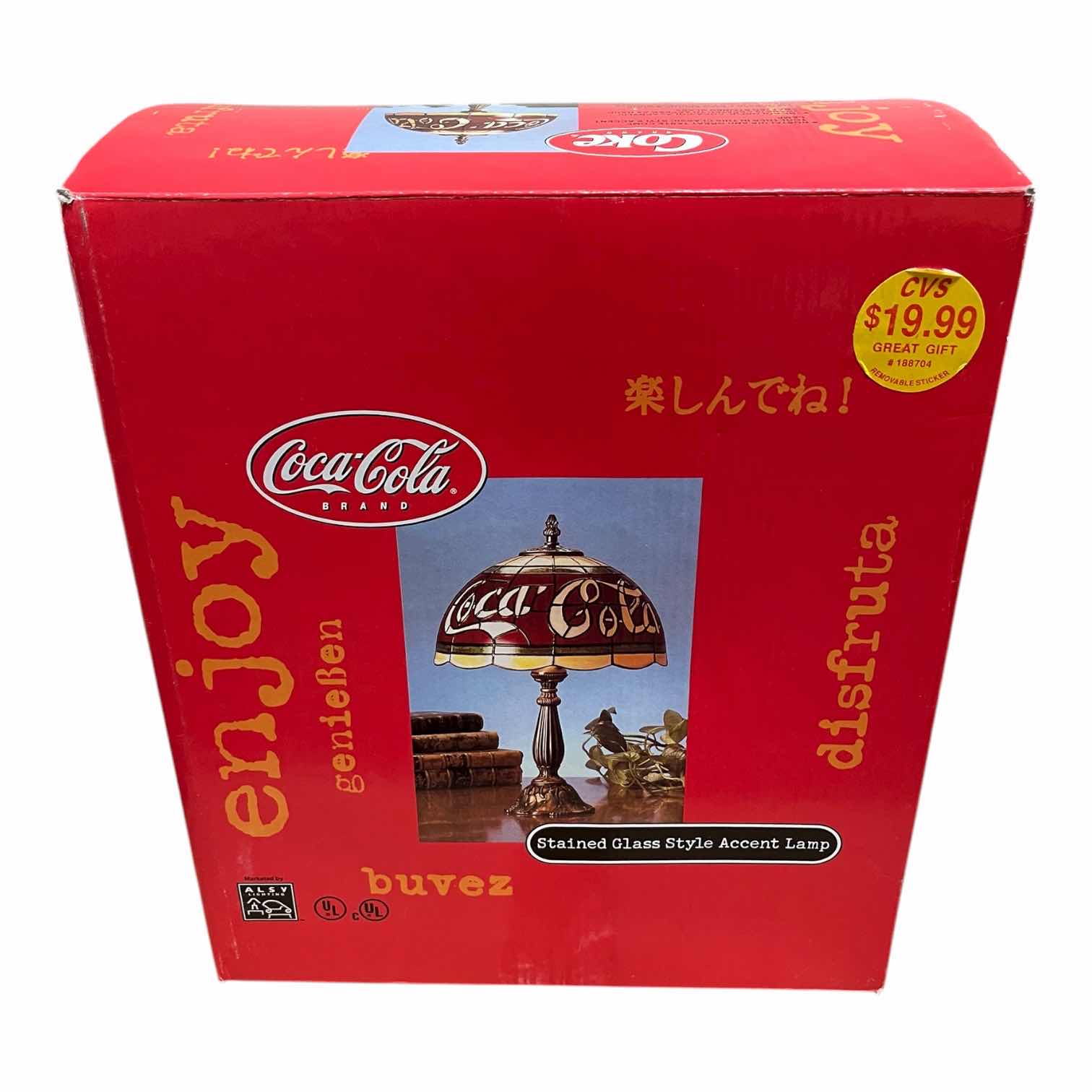 Photo 1 of New.  COCA-COLA 12” MINI TIFFANY STYLE LAMP #D679