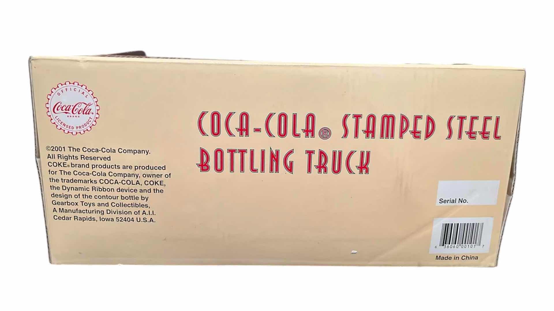 Photo 1 of New. GEARBOX COCA-COLA COLLECTIBLES 1930’S STAMPED STEEL BOTTLING TRUCK 2001 #00101