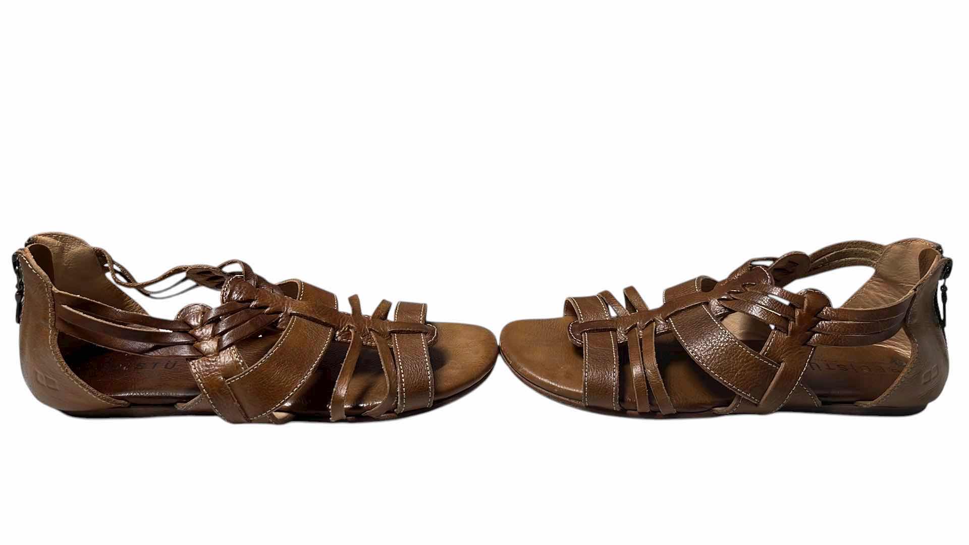 Photo 1 of BED-STU CARA RUSTIC TAN WOVEN LEATHER SANDALS WOMENS SIZE 8.5