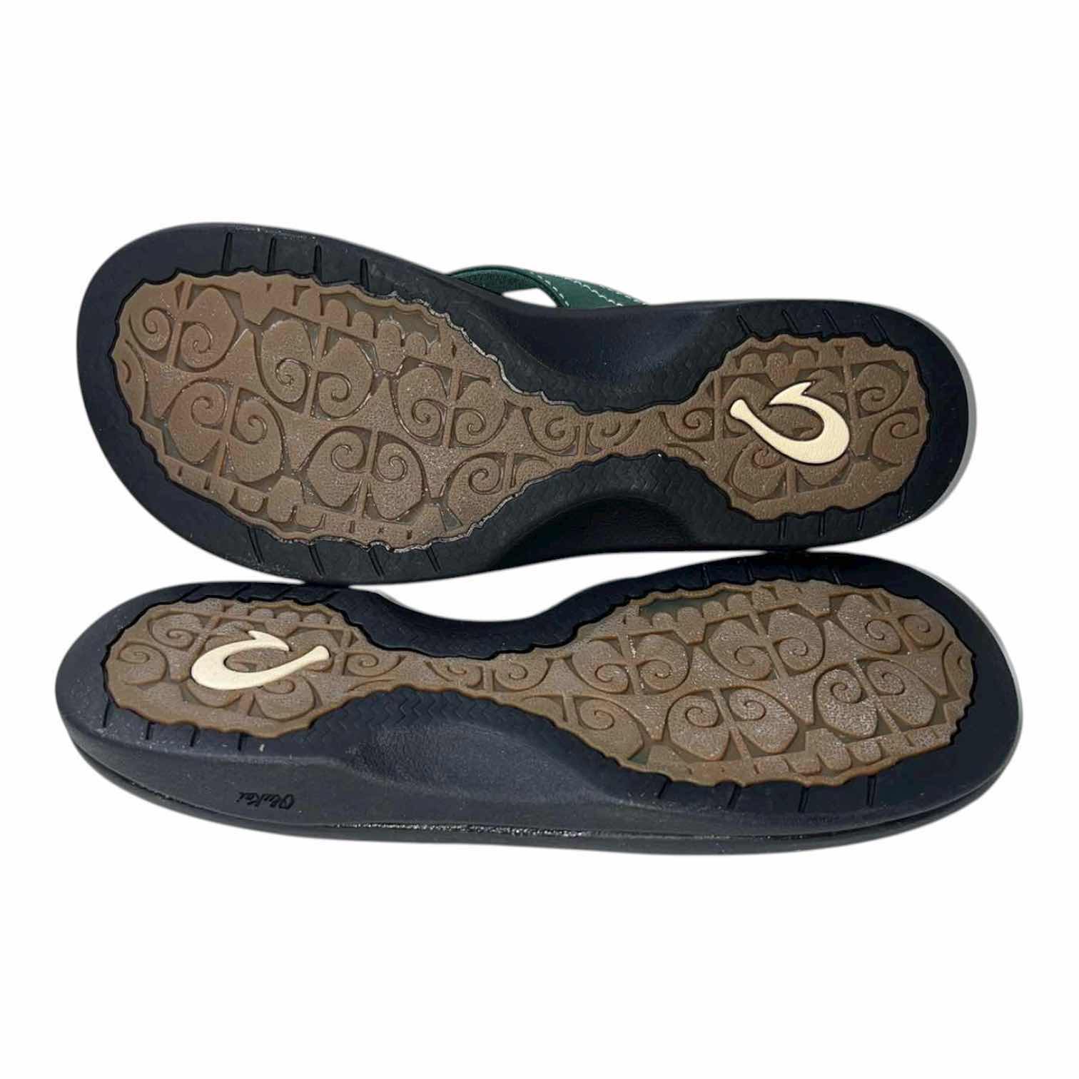 Photo 1 of OLUKAI OHANA DEEP GREEN/DARK SHADOW BEACH SANDALS WOMENS SIZE 9