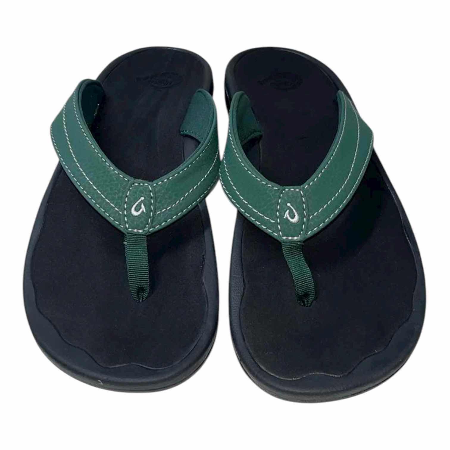 Photo 1 of OLUKAI OHANA DEEP GREEN/DARK SHADOW BEACH SANDALS WOMENS SIZE 9