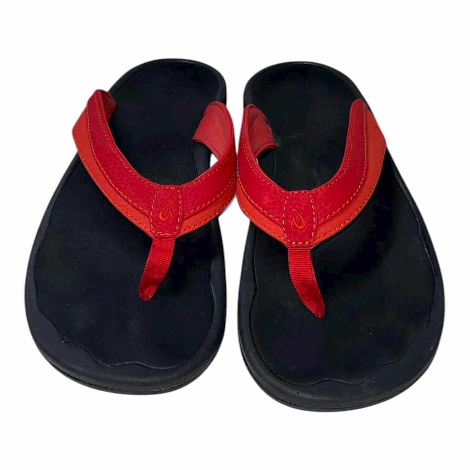 Photo 1 of OLUKAI OHANA HOT CORAL/BLACK BEACH SANDALS WOMENS SIZE 9