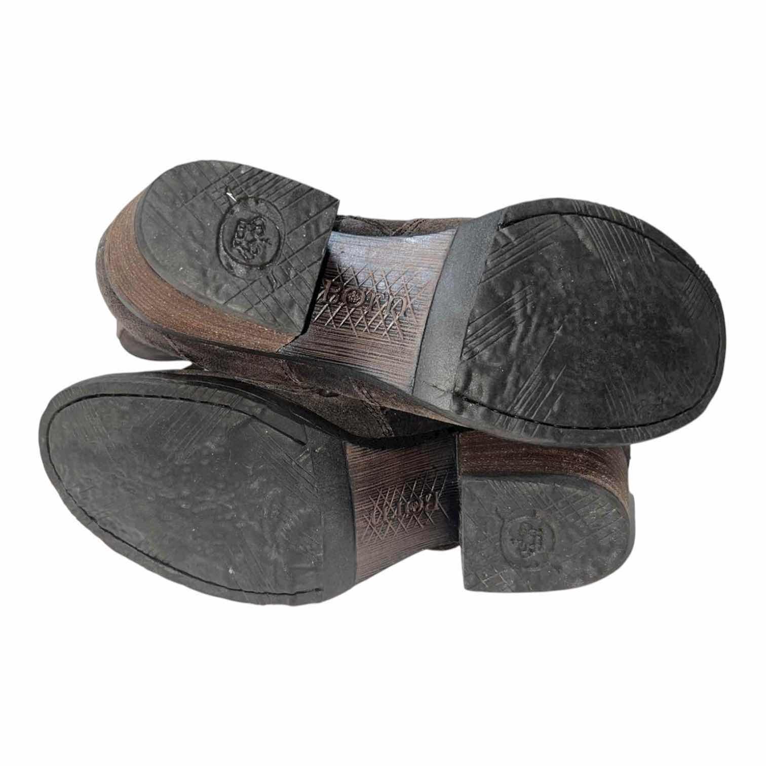 Photo 1 of BORN GALENE RUSTIC BROWN SUEDE MOTO BOOTS WOMENS SIZE 9