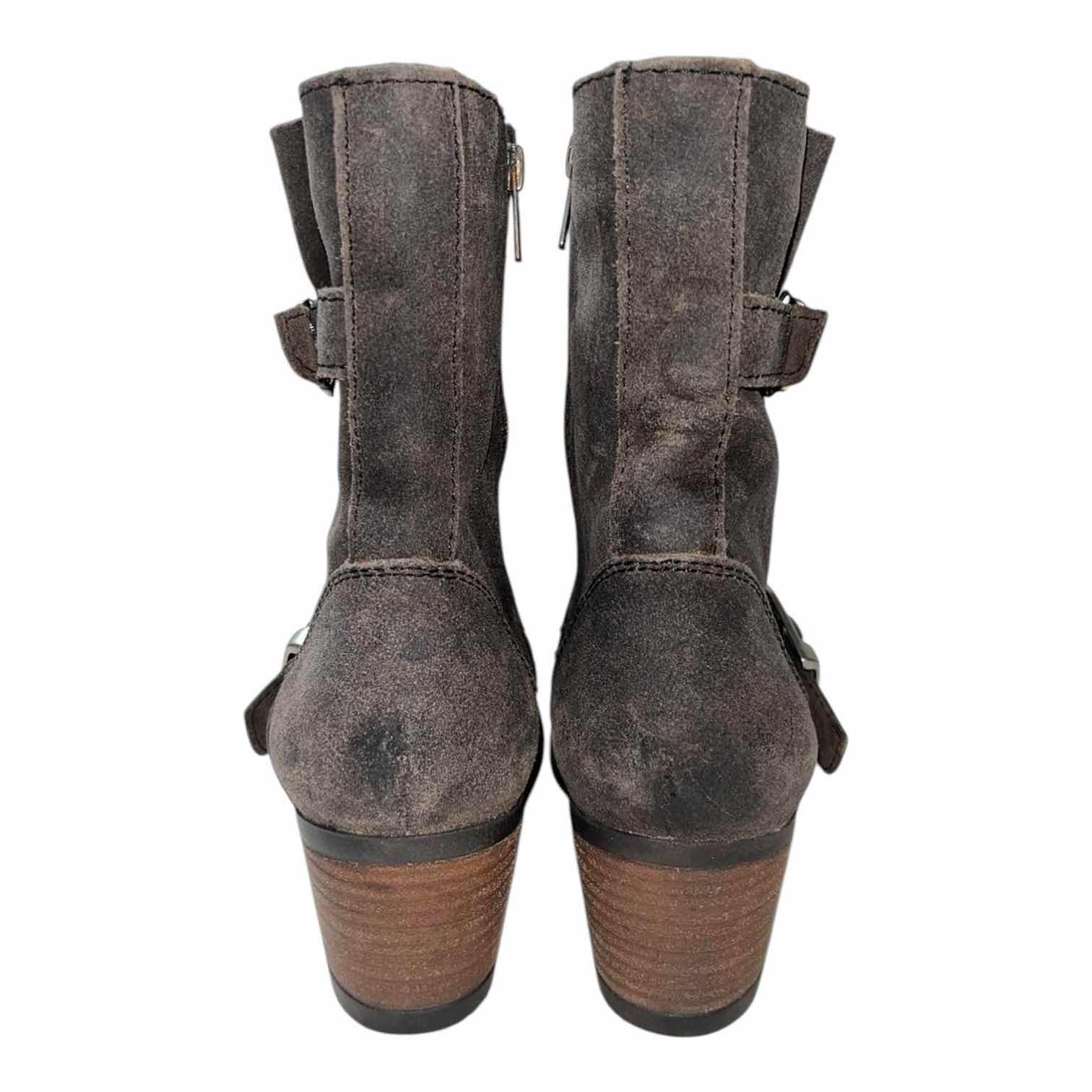 Photo 1 of BORN GALENE RUSTIC BROWN SUEDE MOTO BOOTS WOMENS SIZE 9