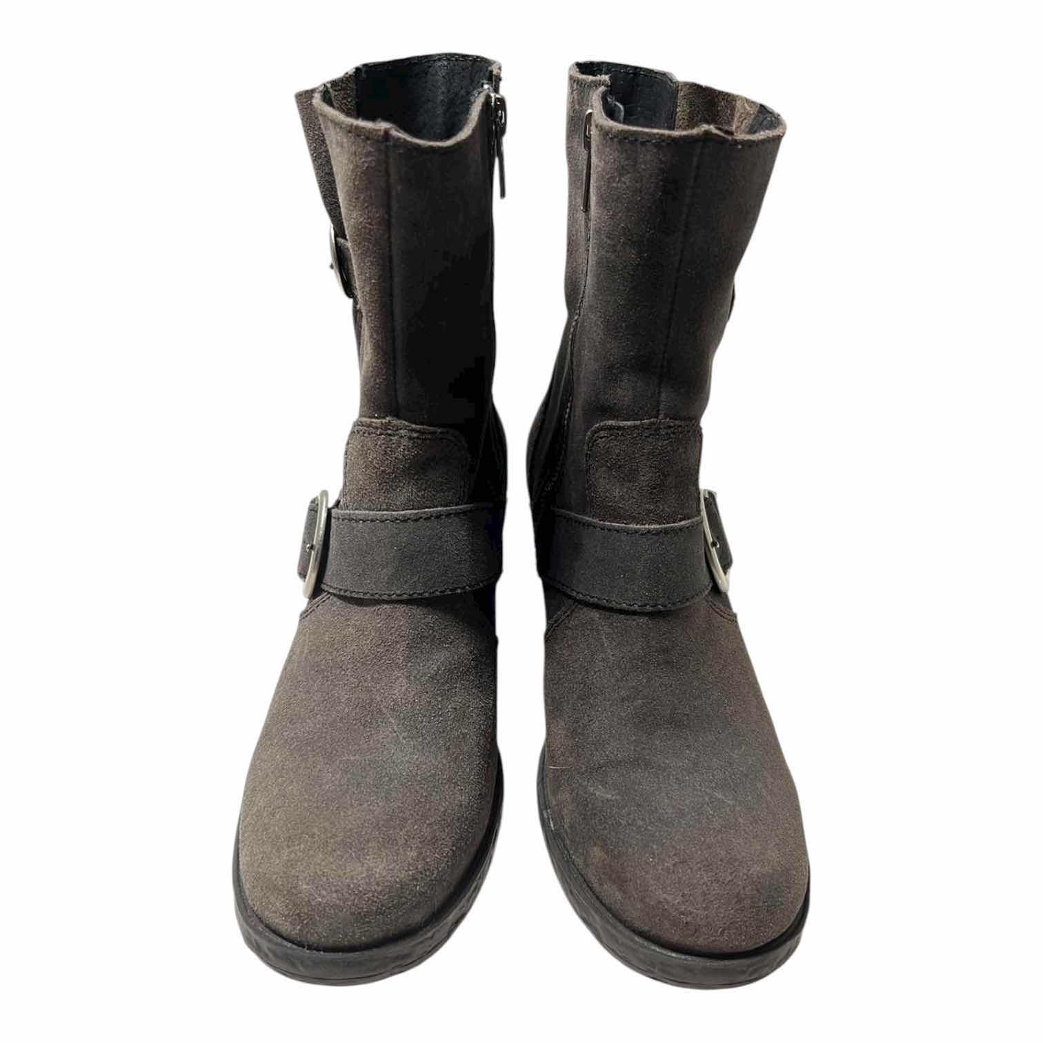 Photo 1 of BORN GALENE RUSTIC BROWN SUEDE MOTO BOOTS WOMENS SIZE 9