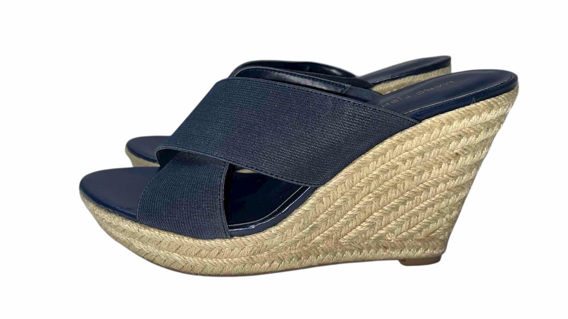 Photo 1 of MARC FISHER NAVY ENGAGE CRISS CROSS ESPADRILLE WEDGES WOMENS SIZE 9