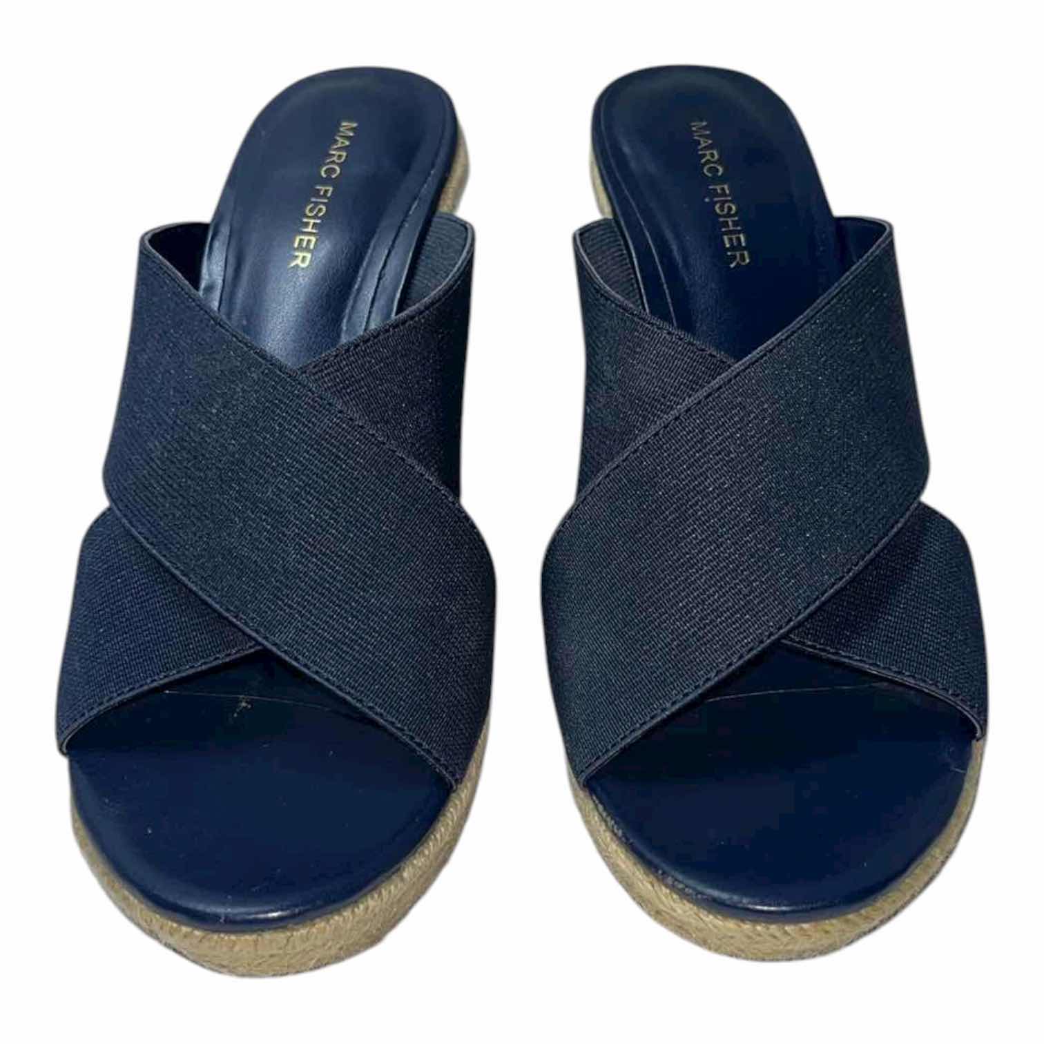 Photo 1 of MARC FISHER NAVY ENGAGE CRISS CROSS ESPADRILLE WEDGES WOMENS SIZE 9