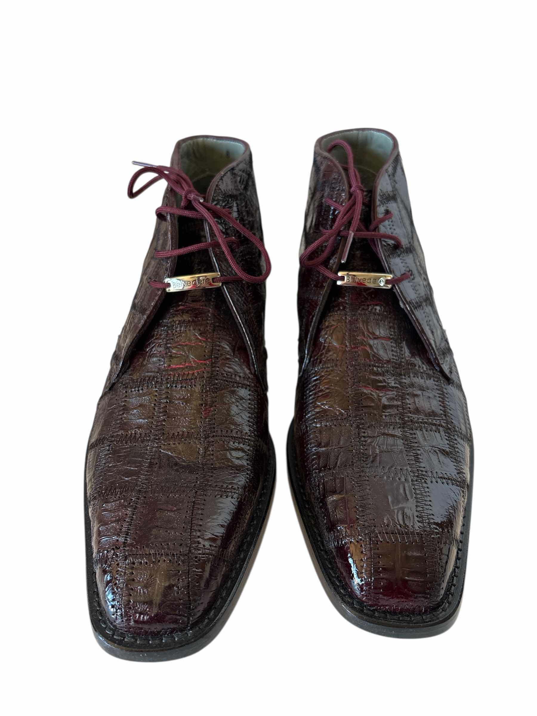 Photo 1 of BELVEDERE ALLIGATOR DRESS SHOES SIZE 8 MENS
