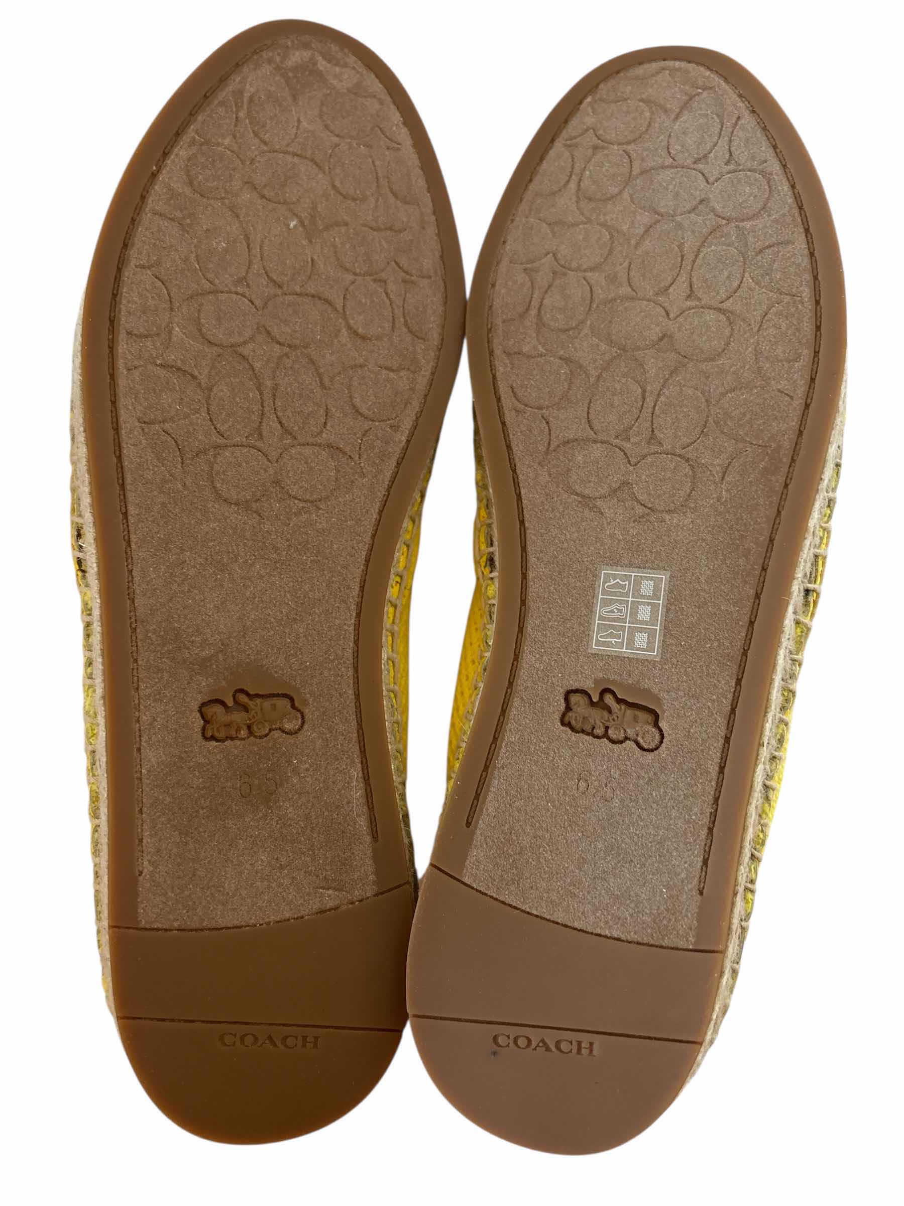 Photo 1 of COACH CORRIE ESPADRILLE YELLOW SLIP ONS SIZE 6.5 WOMENS