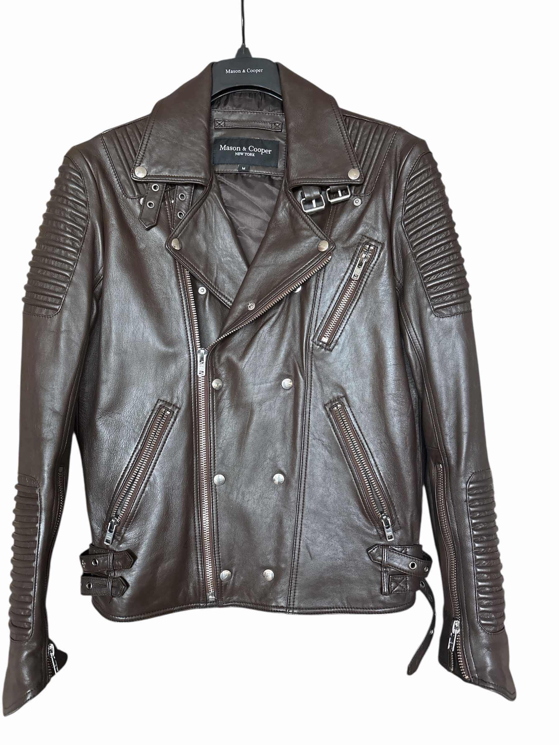 Photo 1 of MASON AND COOPER LEATHER BROWN JACKET SIZE M MENS