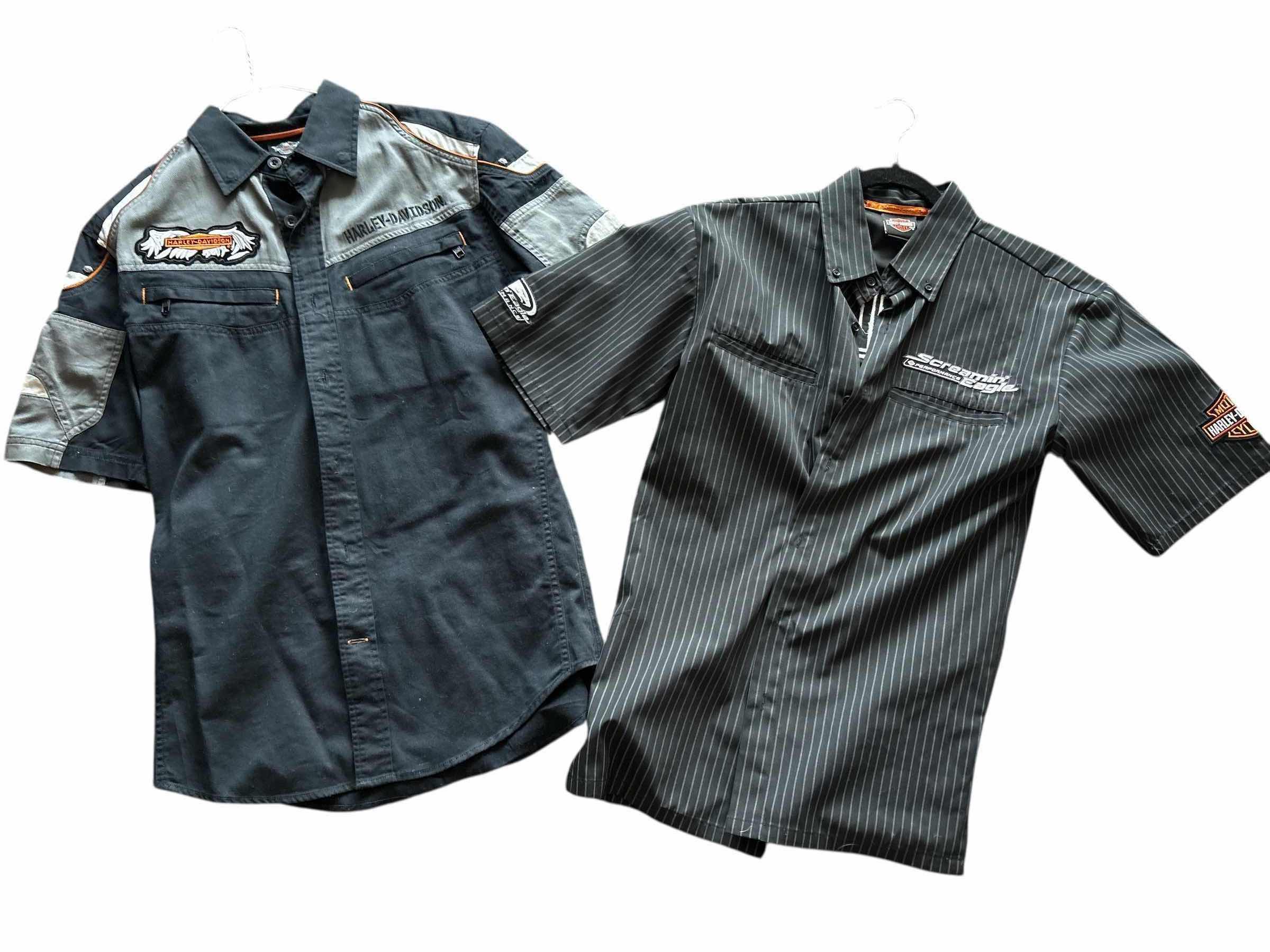 Photo 1 of (2)PCS HARLEY-DAVIDSON BUTTON UP T-SHIRT