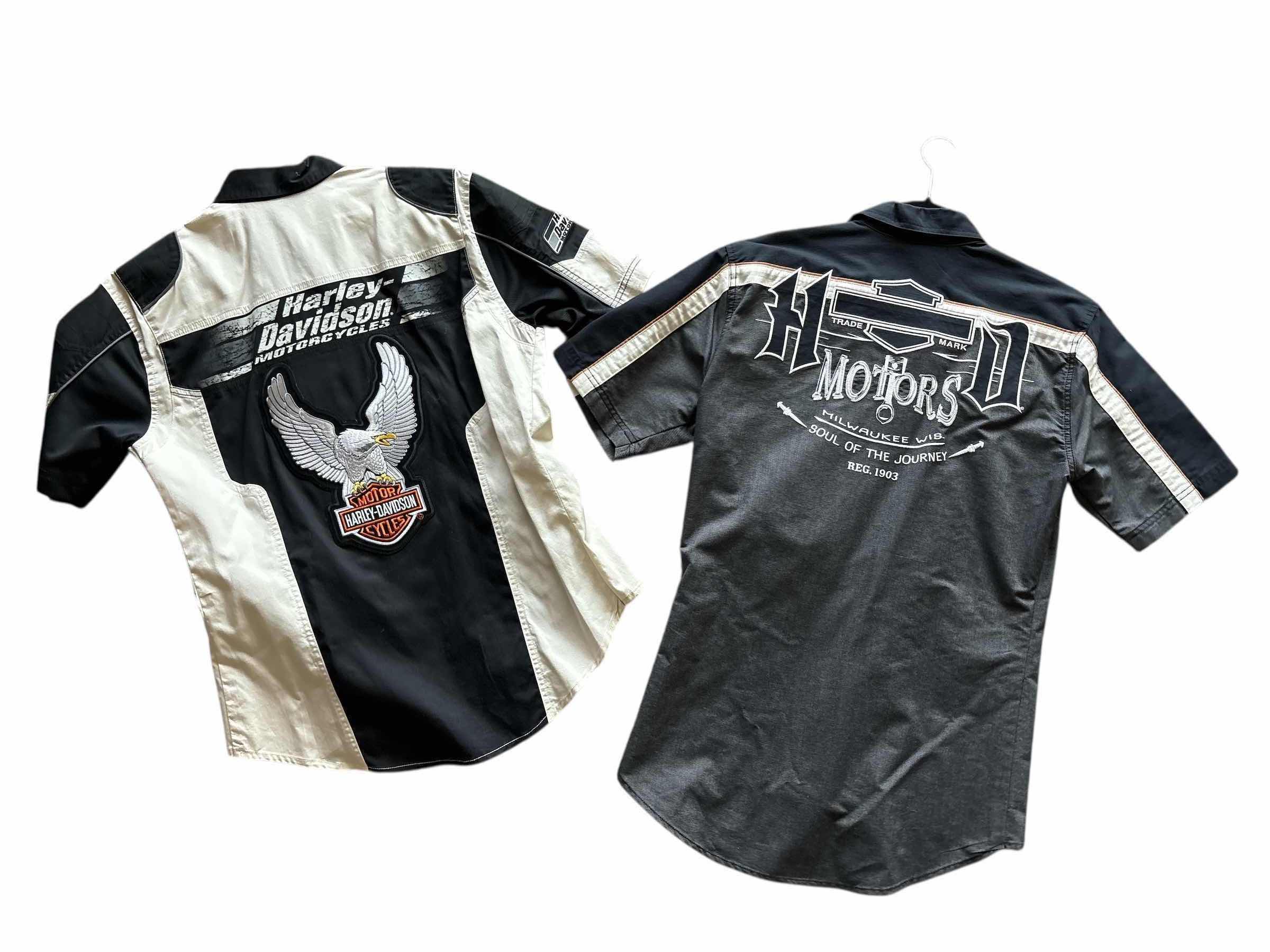 Photo 1 of (2)PCS HARLEY-DAVIDSON BUTTON UP SHORT SLEEVE MENS M