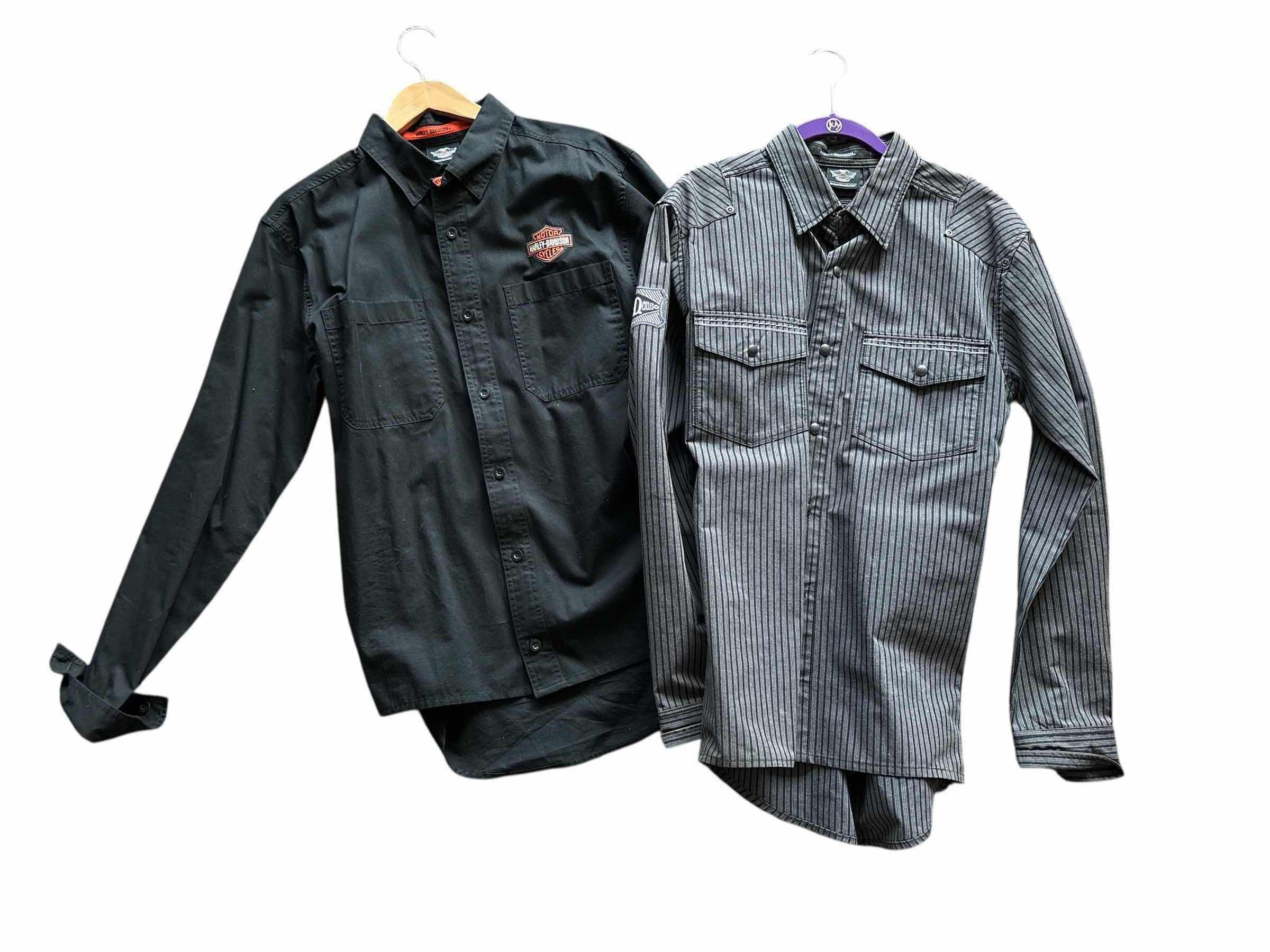 Photo 1 of (2)PCS HARLEY-DAVIDSON LONG SLEEVE BUTTON UP SIZE M MENS