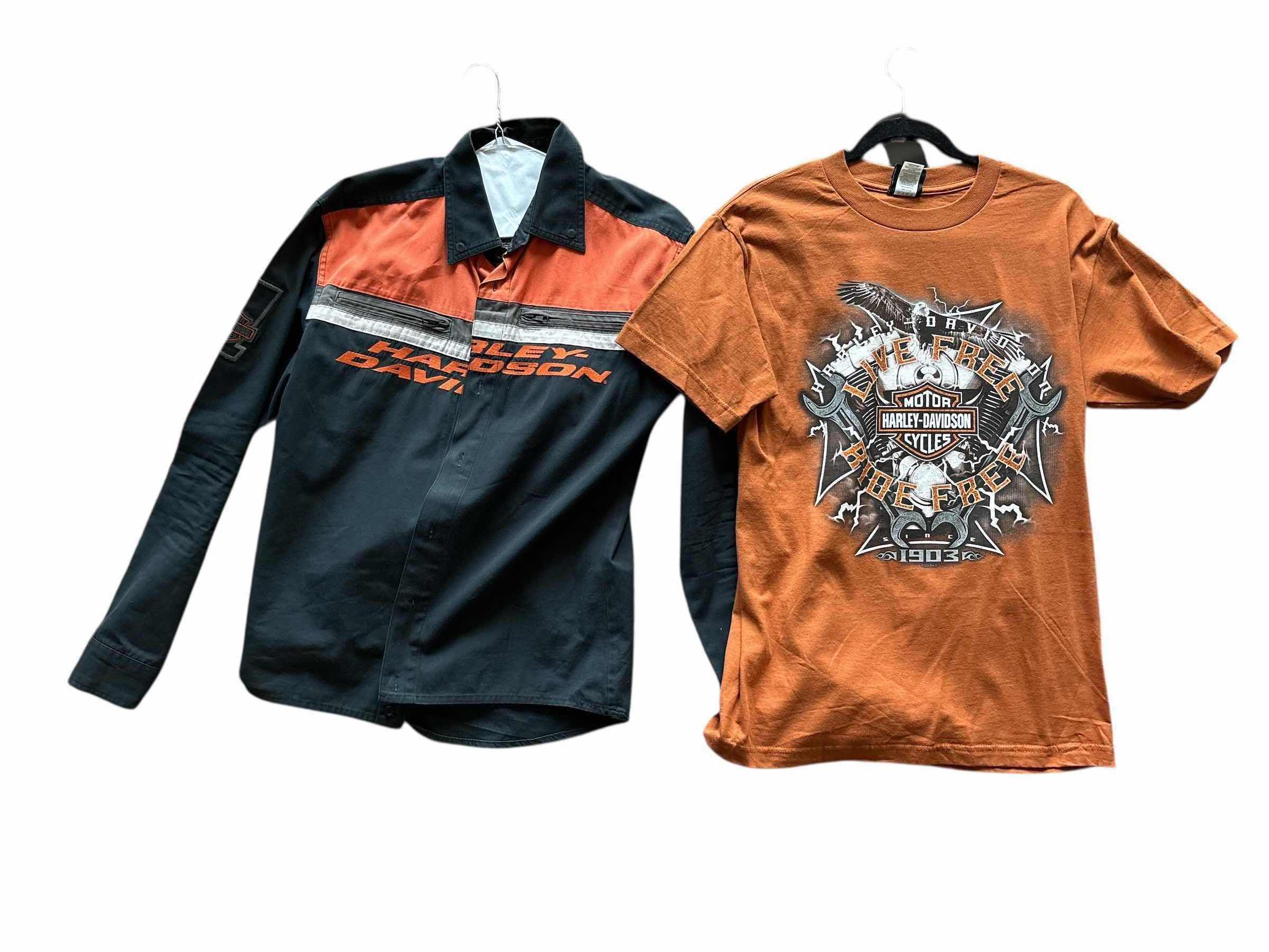 Photo 1 of (2)PCS HARLEY-DAVIDSON LONG AND SHIRT DKEEVE BUTTON UP SOZE M MENS
