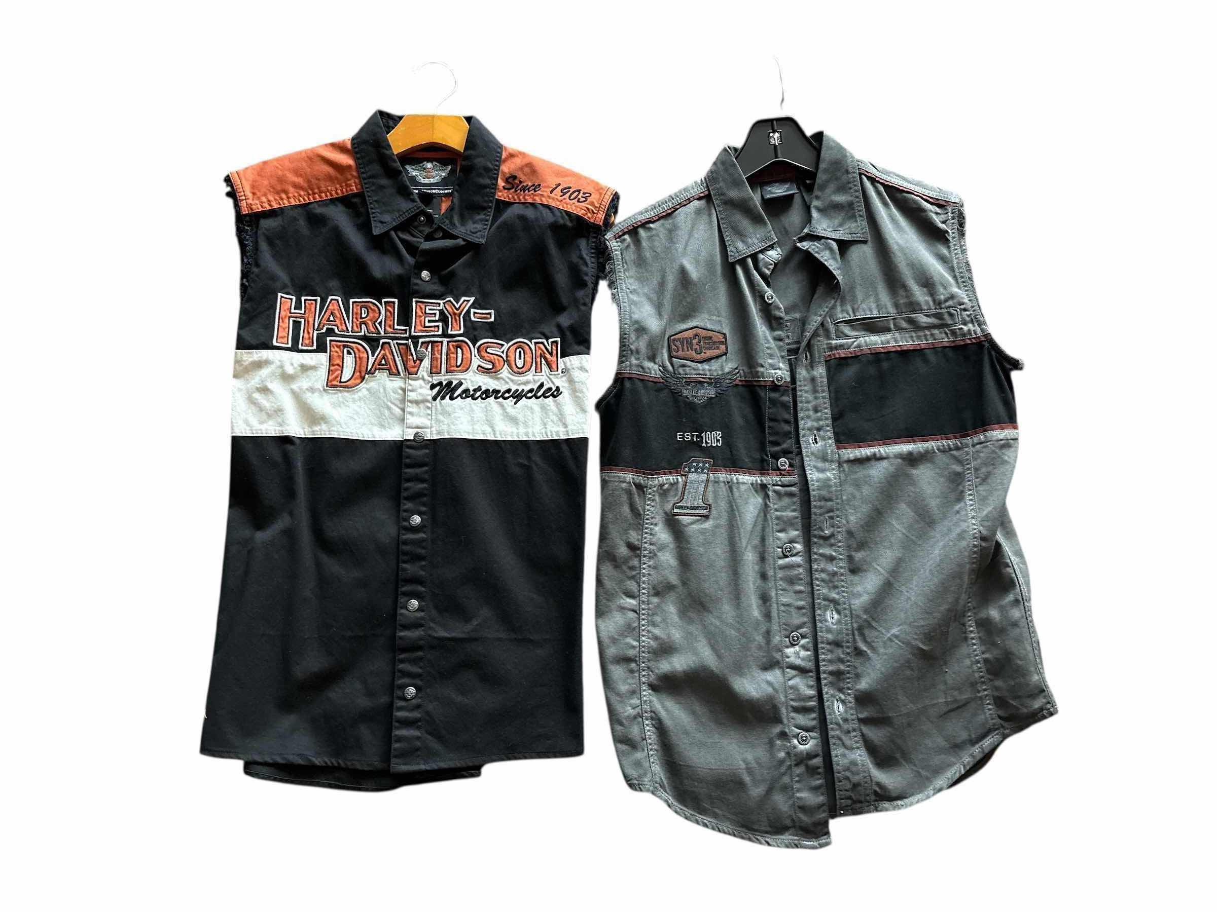 Photo 1 of (2)PCS HARLEY-DAVIDSON VEST SIZE S AND M MENS VEST