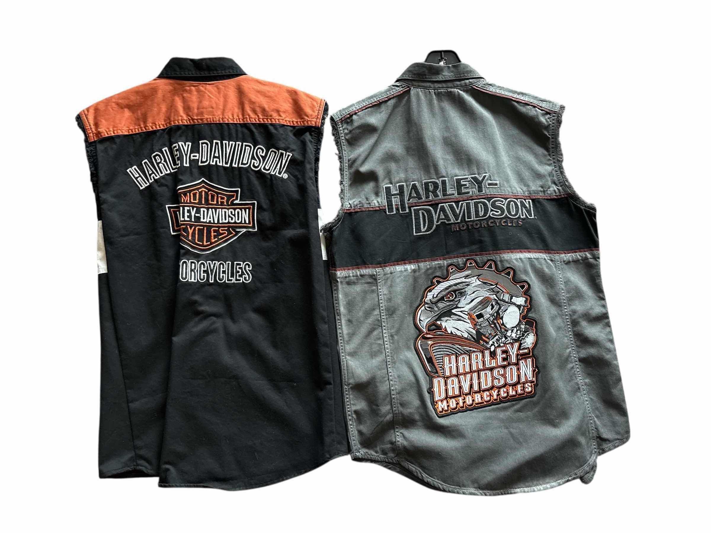 Photo 1 of (2)PCS HARLEY-DAVIDSON VEST SIZE S AND M MENS VEST