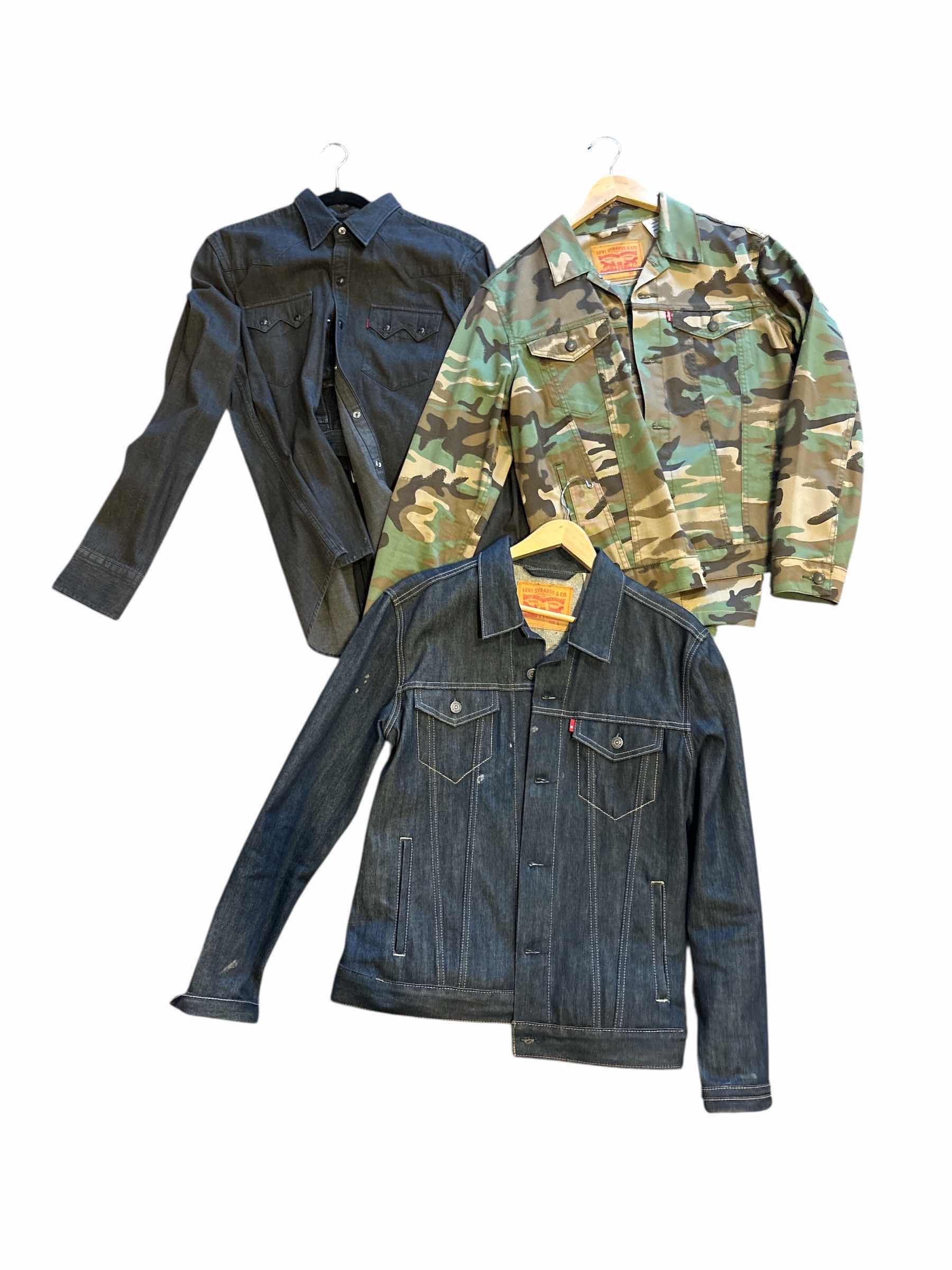 Photo 1 of LEVIS LONG SLEEVE BUTTON UPS WITH HARLEY-DAVIDSON PATCHES SIZE M AND L