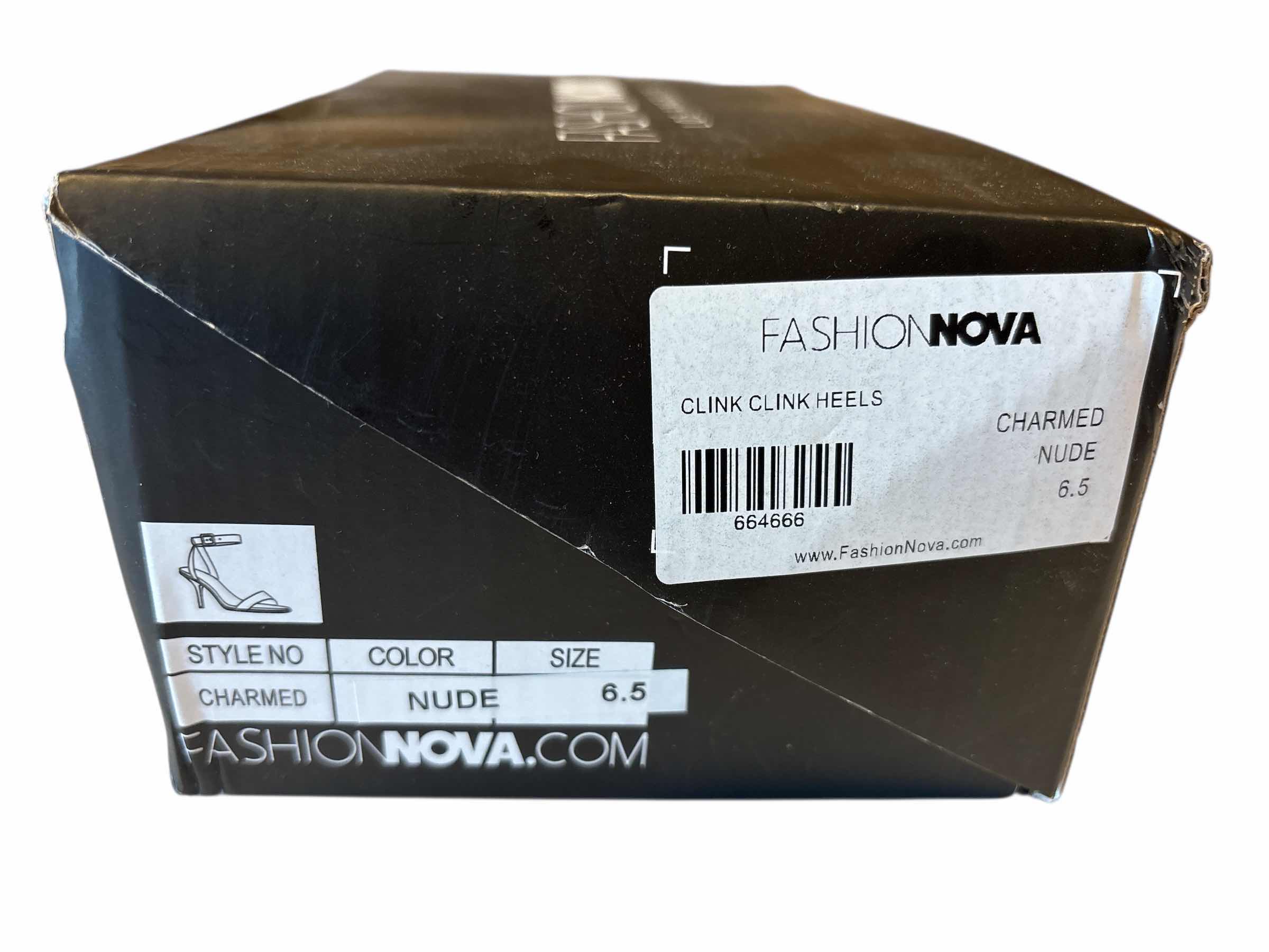 Photo 1 of NEW FASHION NOVA CLINK CLINK HEELS, WOMEN SIZE 6.5 CHARMED NUDE