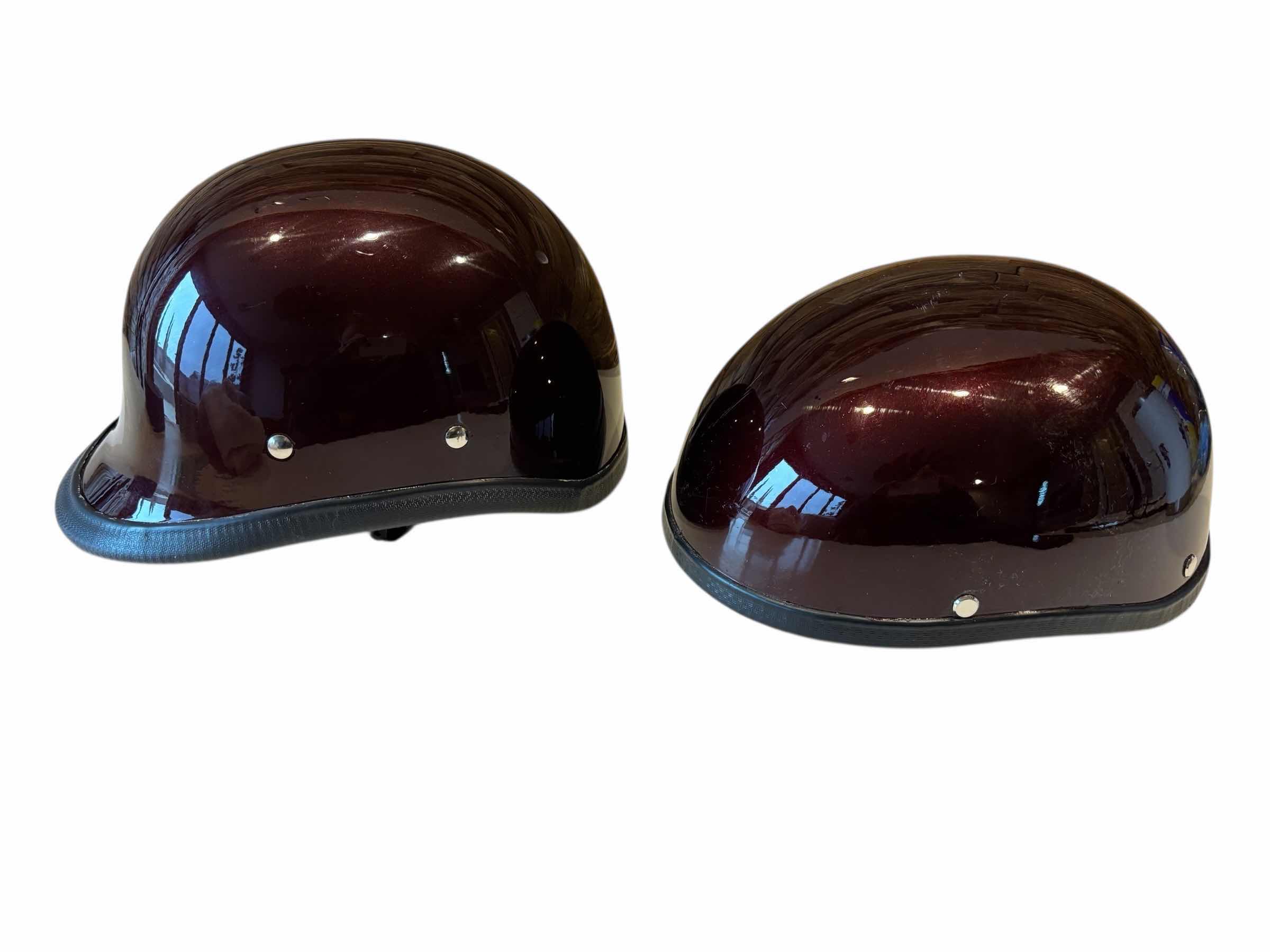Photo 1 of MOTORCYCLE WOMENS HALF HELMETS, METALLIC BURGUNDY (2)