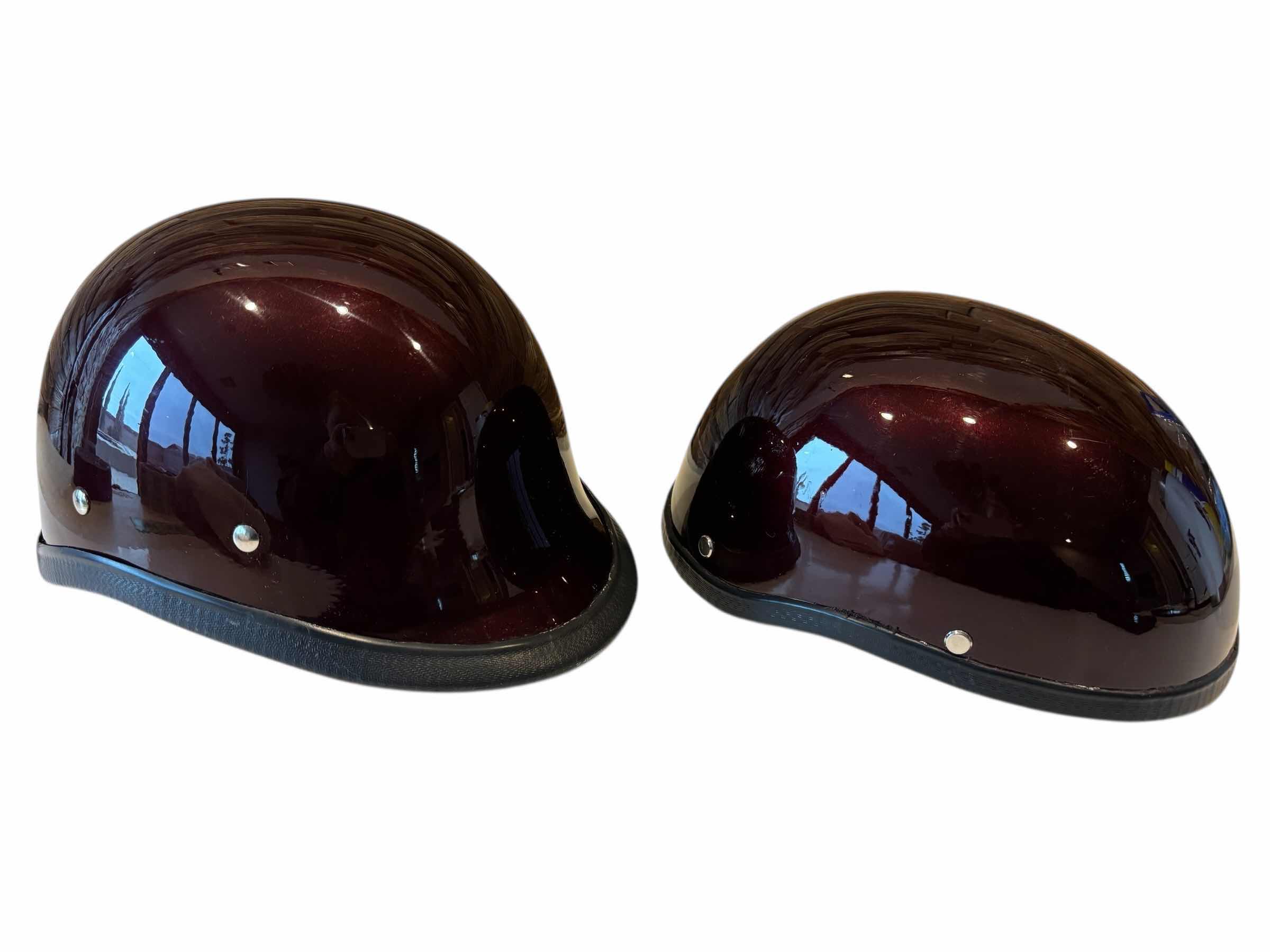 Photo 1 of MOTORCYCLE WOMENS HALF HELMETS, METALLIC BURGUNDY (2)