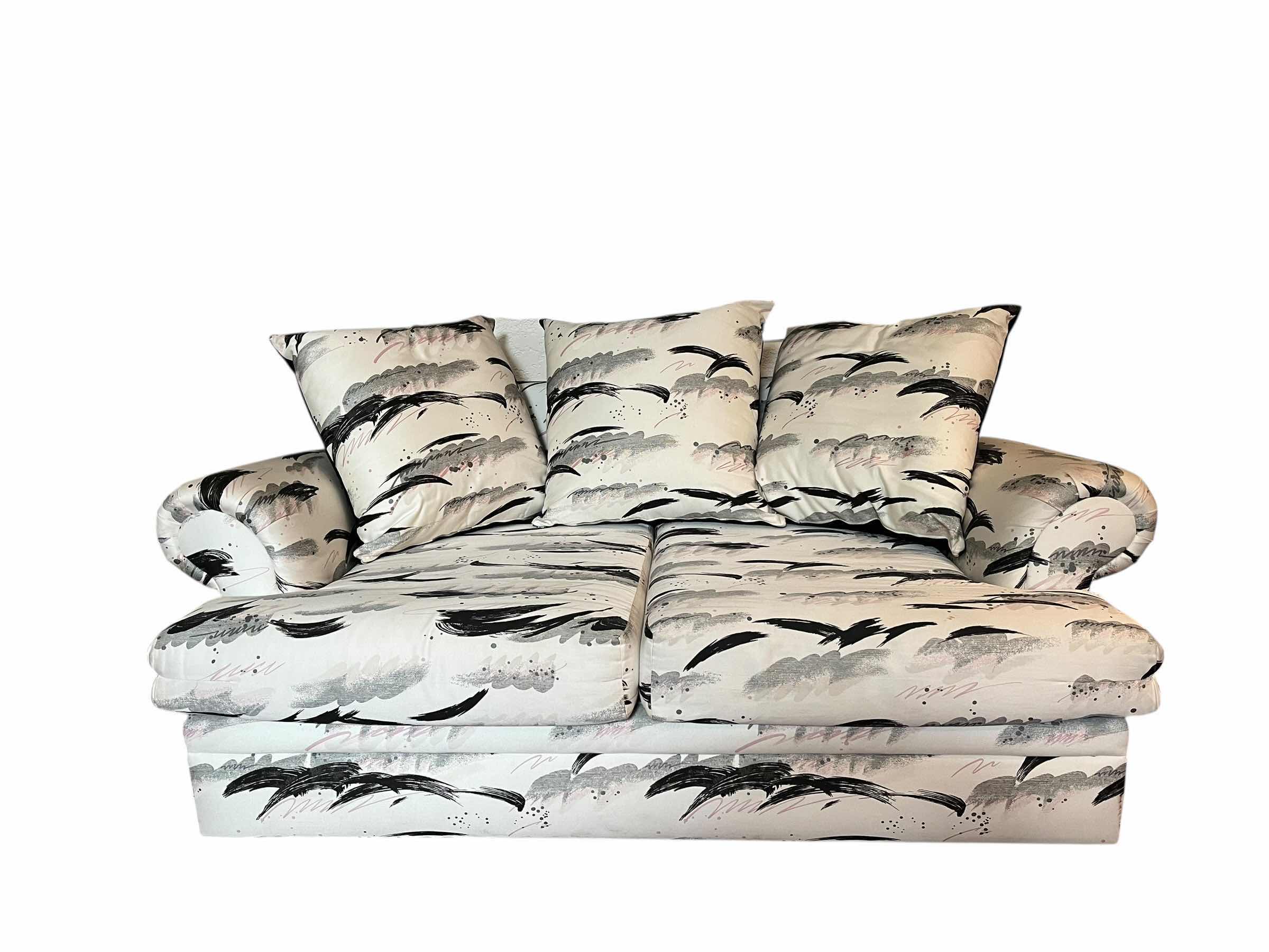 Photo 1 of GRAPHIC ABSTRACT PATTERN UPHOLSTERED CUSTOM LOVESEAT 66” X 38” H28”