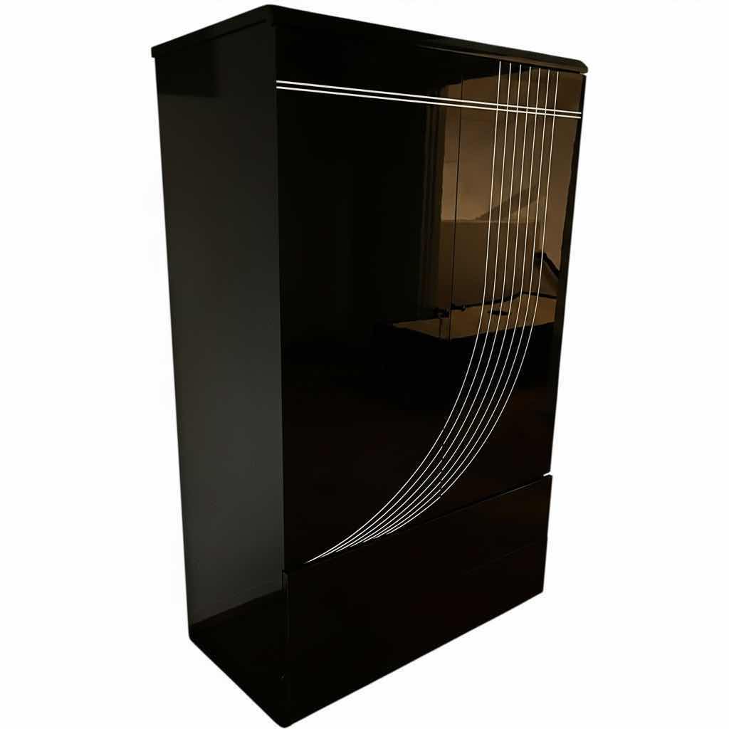 Photo 1 of ABSTRACT BLACK & WHITE LAMINATE 2 DRAWER MEDIA CABINET 40.5” X 22” H66”