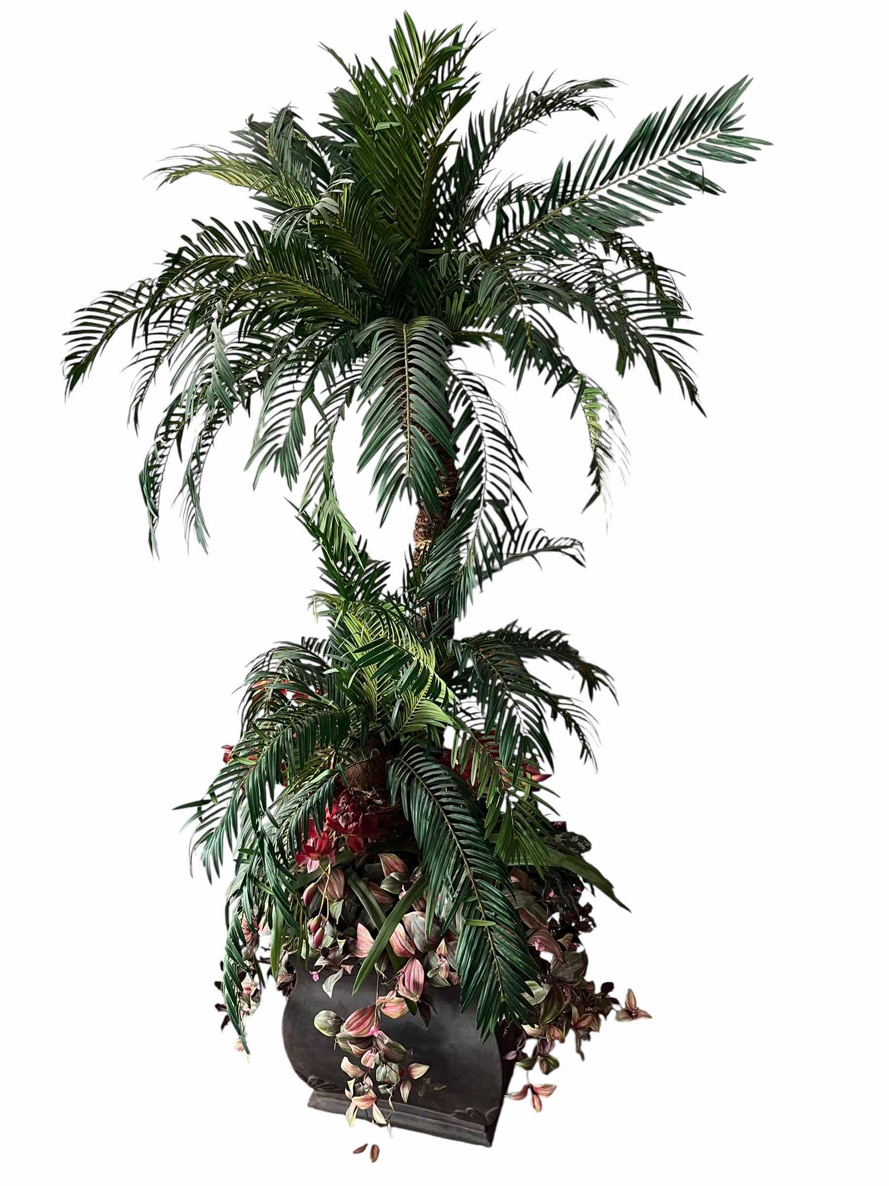 Photo 1 of INDOOR 8’ PALM TREE W KAS EARLY CENTURY STYLE RESIN PLANTER POT 45” X 96”