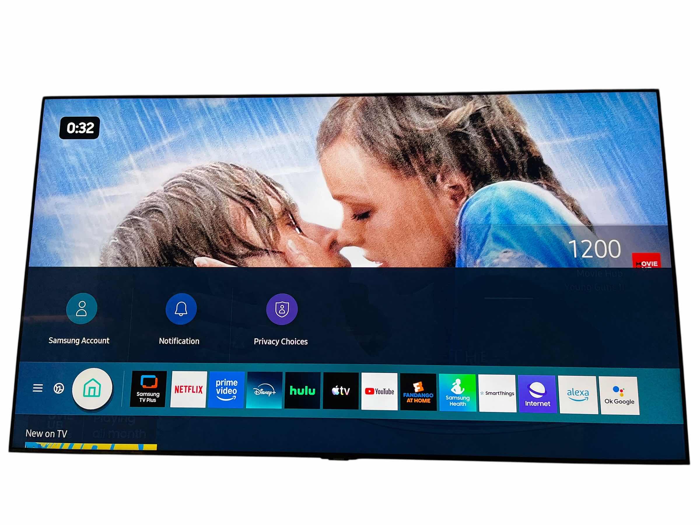 Photo 1 of SAMSUNG 55” QLED 4K SMART TV W REMOTE QN55Q80TAF & OMNI HEAVY DUTY FULL MOTION TV MOUNT (READ NOTES)