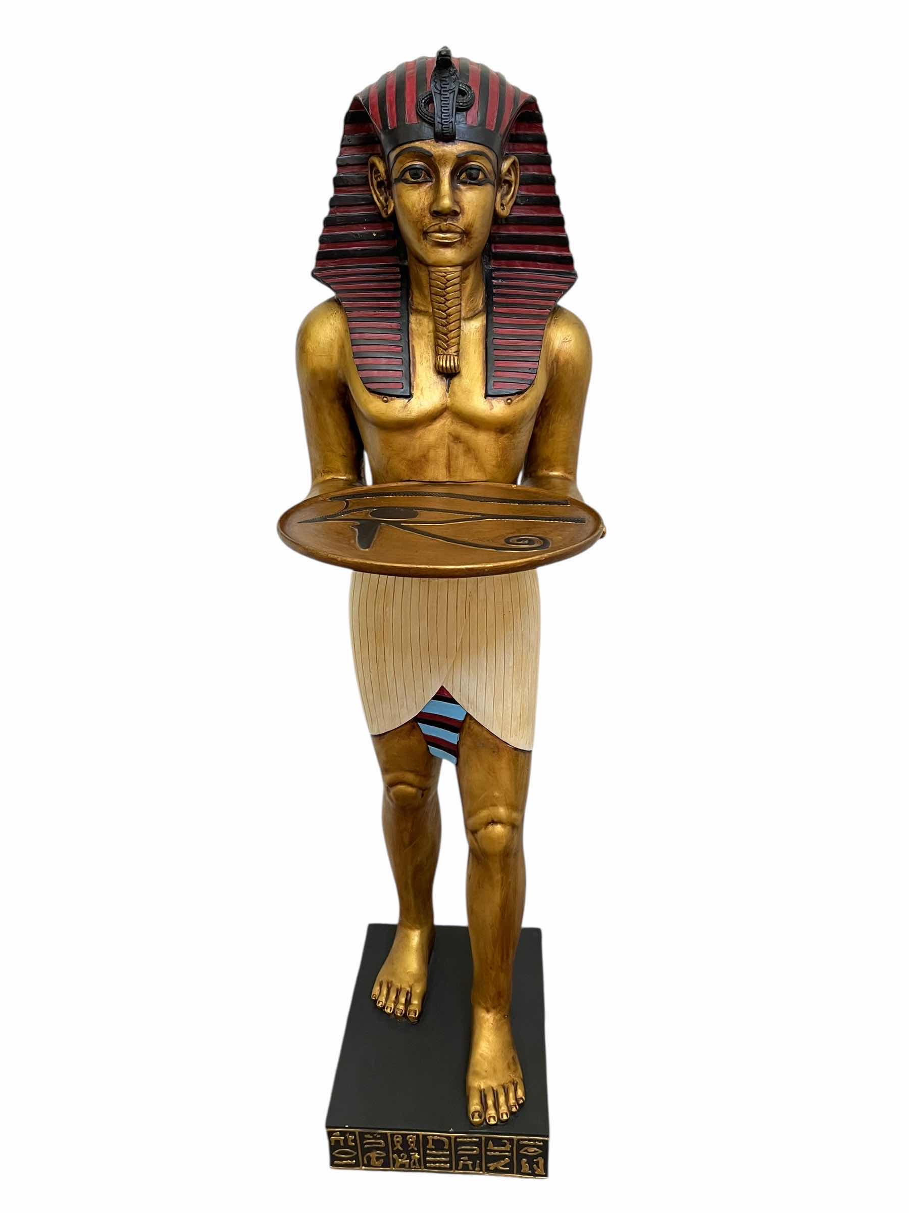 Photo 1 of DESIGN TOSCANO EGYPTIAN PHARAOH TUTANKHAMUN HANDCRAFTED SCULPTED RESIN STATUE 11” X 12.5” H44”