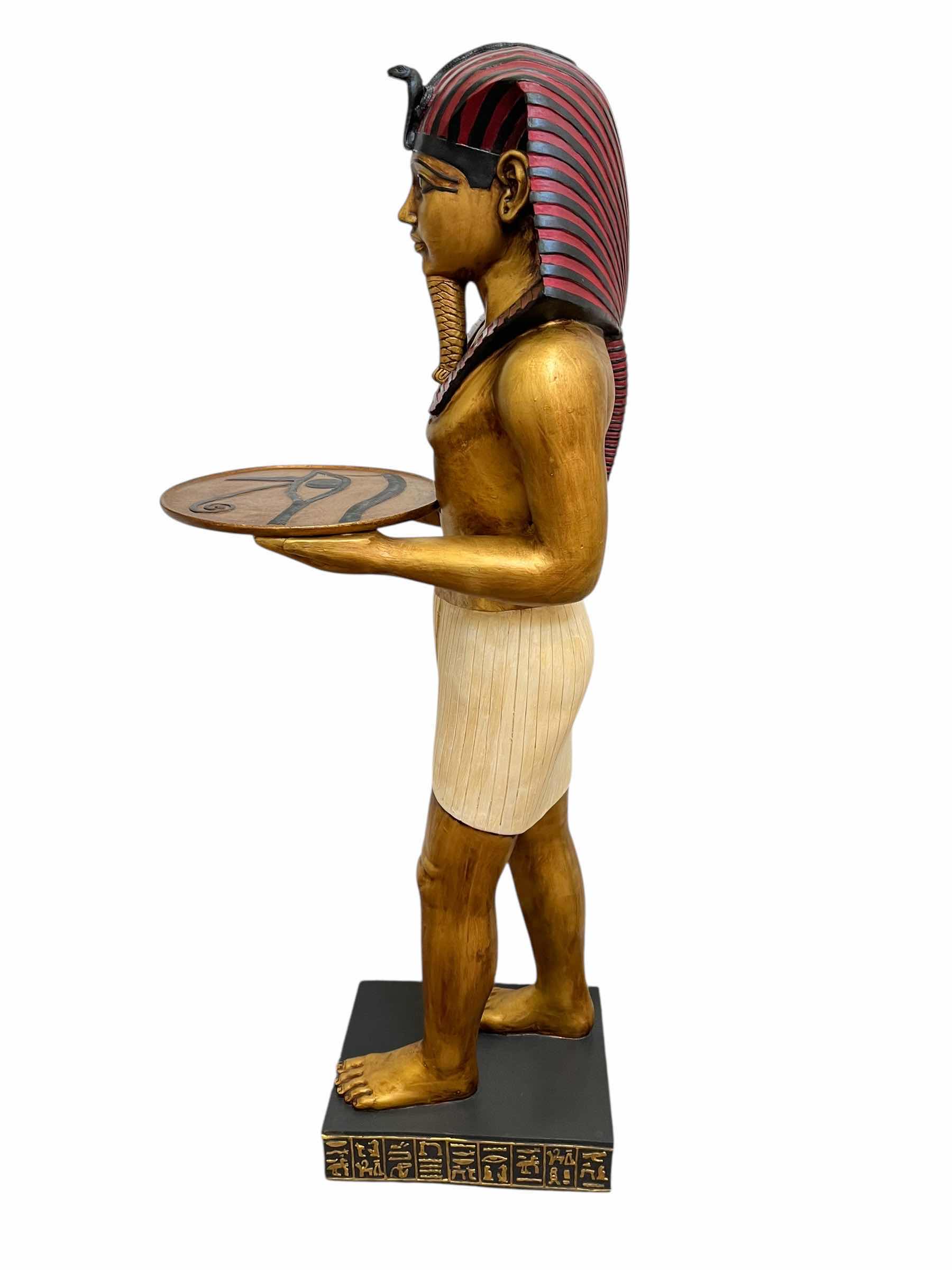 Photo 1 of DESIGN TOSCANO EGYPTIAN PHARAOH TUTANKHAMUN HANDCRAFTED SCULPTED RESIN STATUE 11” X 12.5” H44”