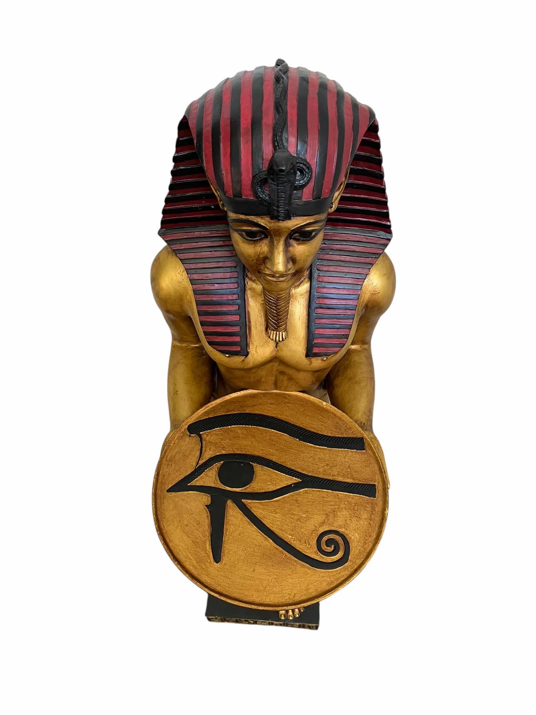 Photo 1 of DESIGN TOSCANO EGYPTIAN PHARAOH TUTANKHAMUN HANDCRAFTED SCULPTED RESIN STATUE 11” X 12.5” H44”
