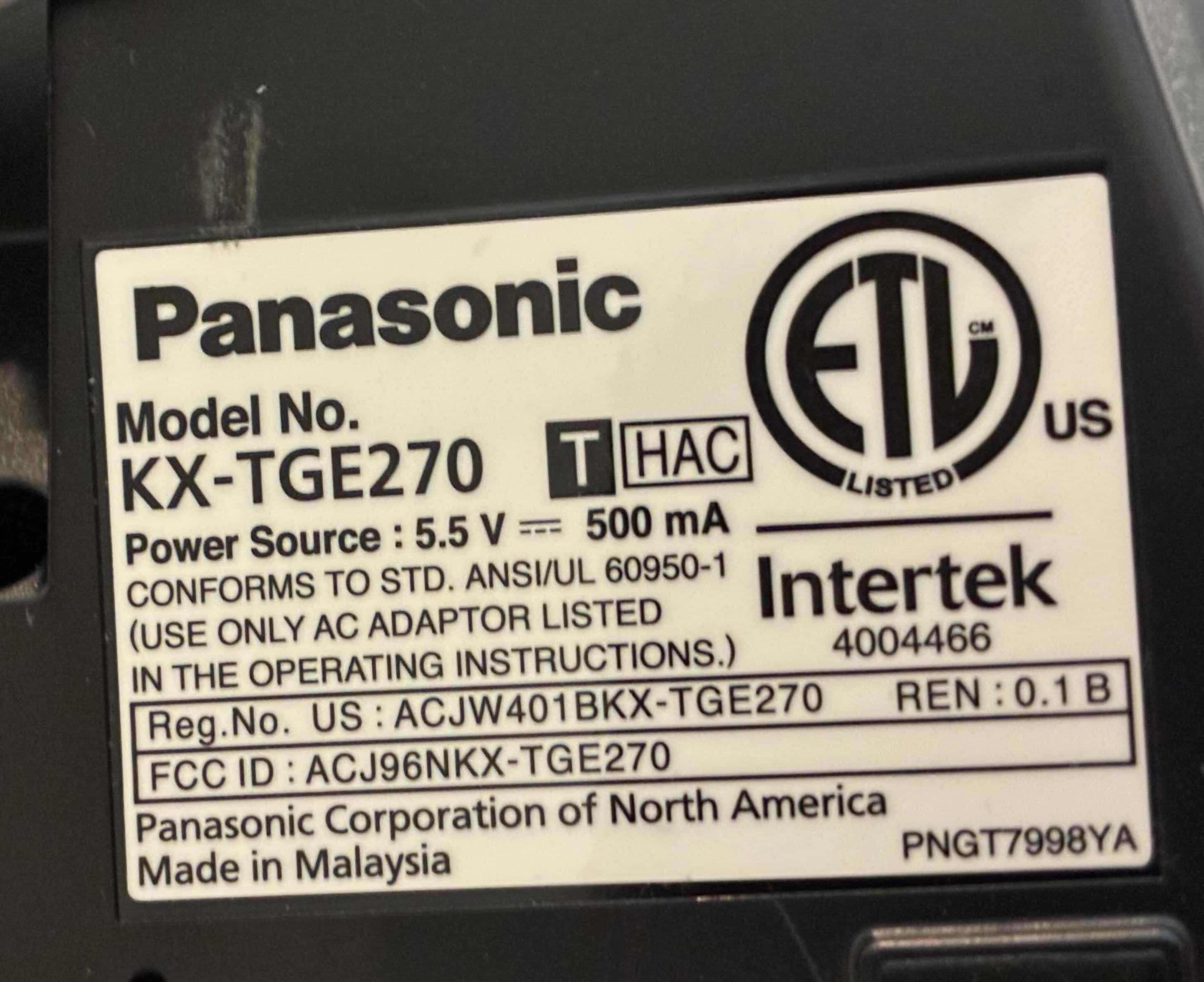 Photo 1 of PANASONIC LANDLINE 3 CORDLESS PHONE SET KX-TGE270