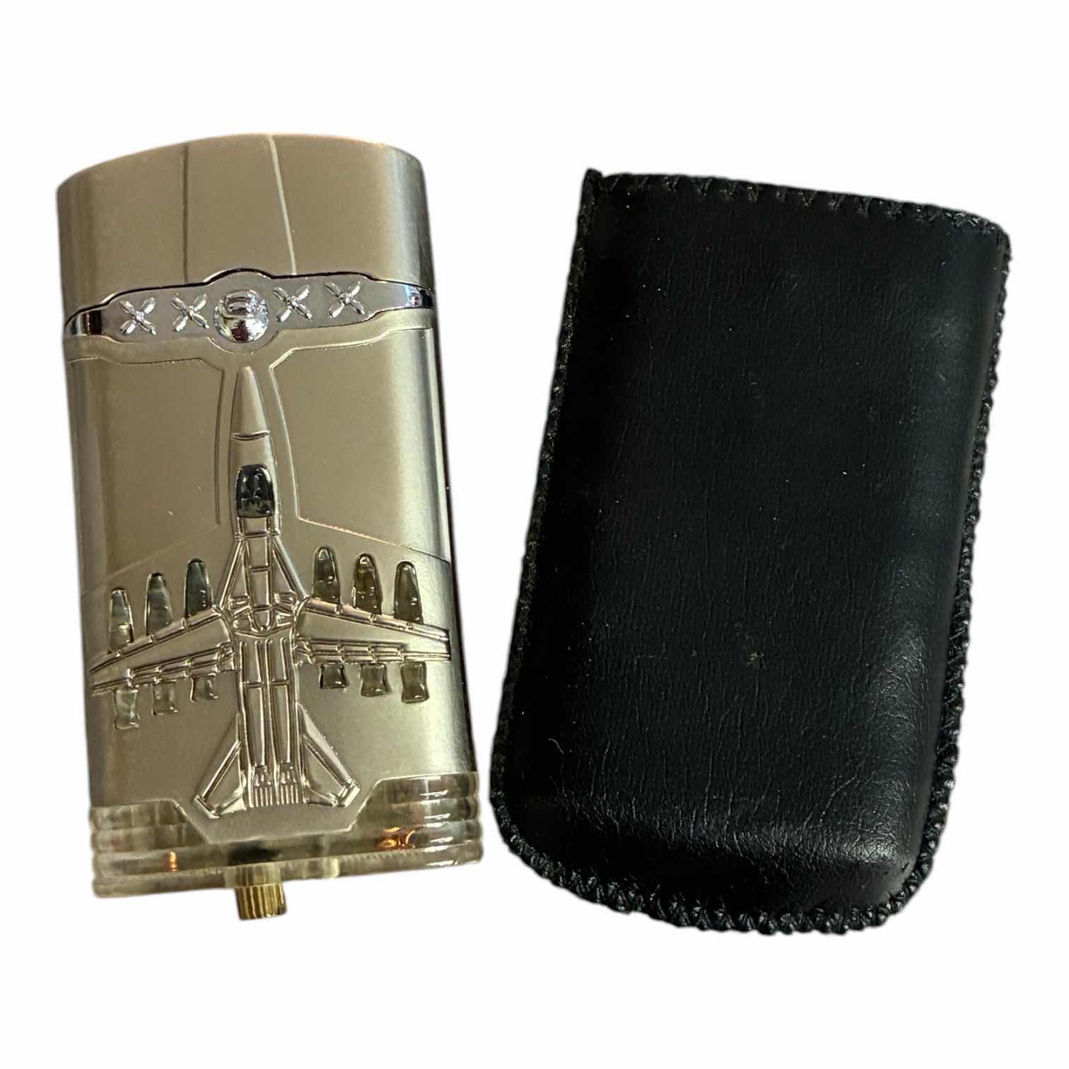 Photo 1 of MILITARY AIRCRAFT BRUSHED STAINLESS STEEL TORCH LIGHTER W CASE