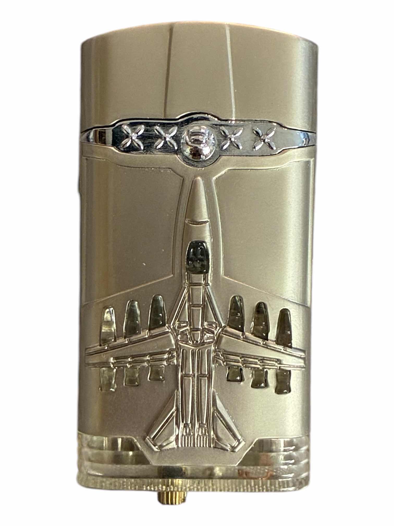 Photo 1 of MILITARY AIRCRAFT BRUSHED STAINLESS STEEL TORCH LIGHTER W CASE