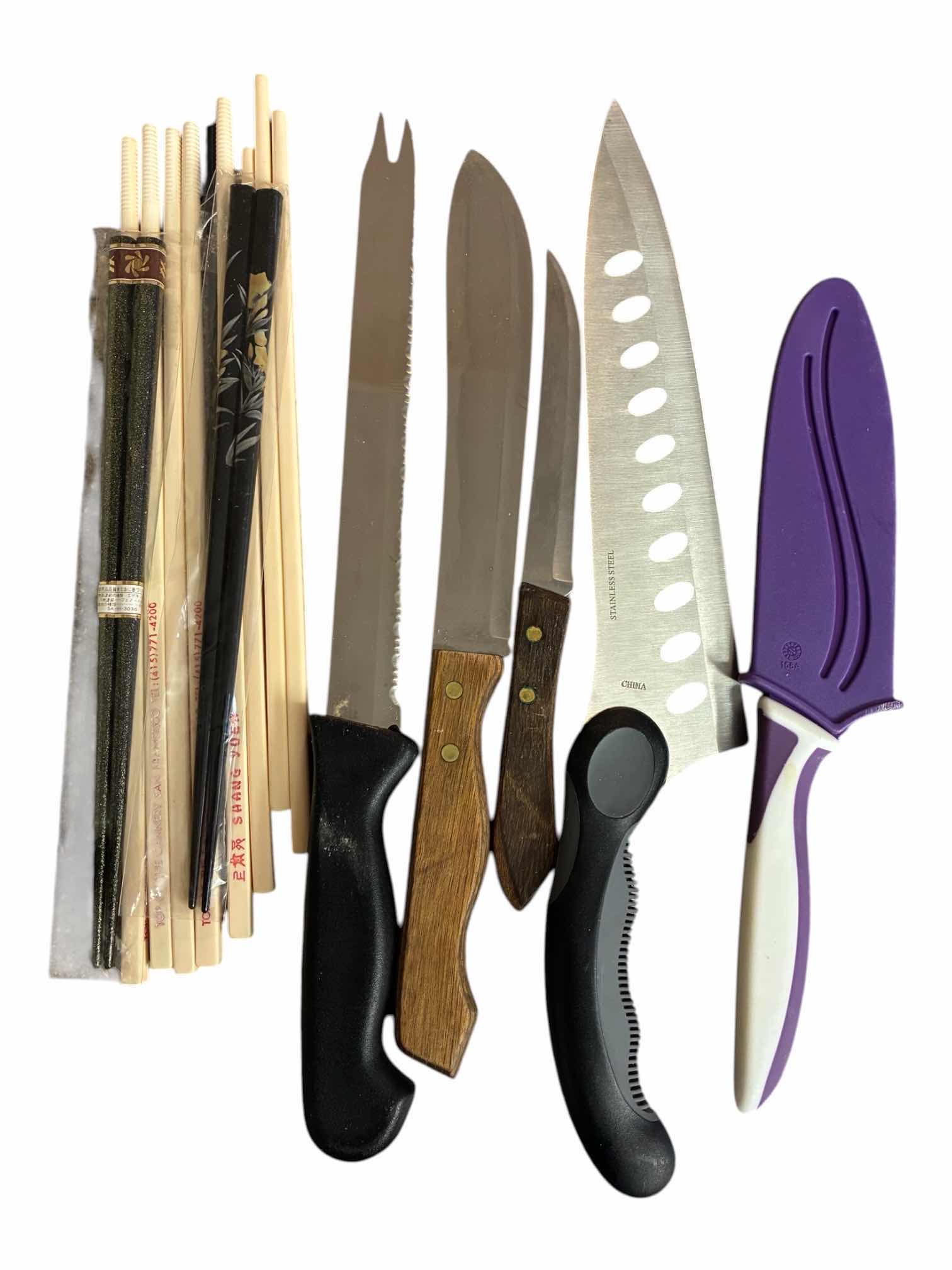 Photo 1 of ONEIDA 18/10 STAINLESS STEEL FLATWARE SET W KITCHEN UTENSILS, CHOPSTICKS & CUTLERY