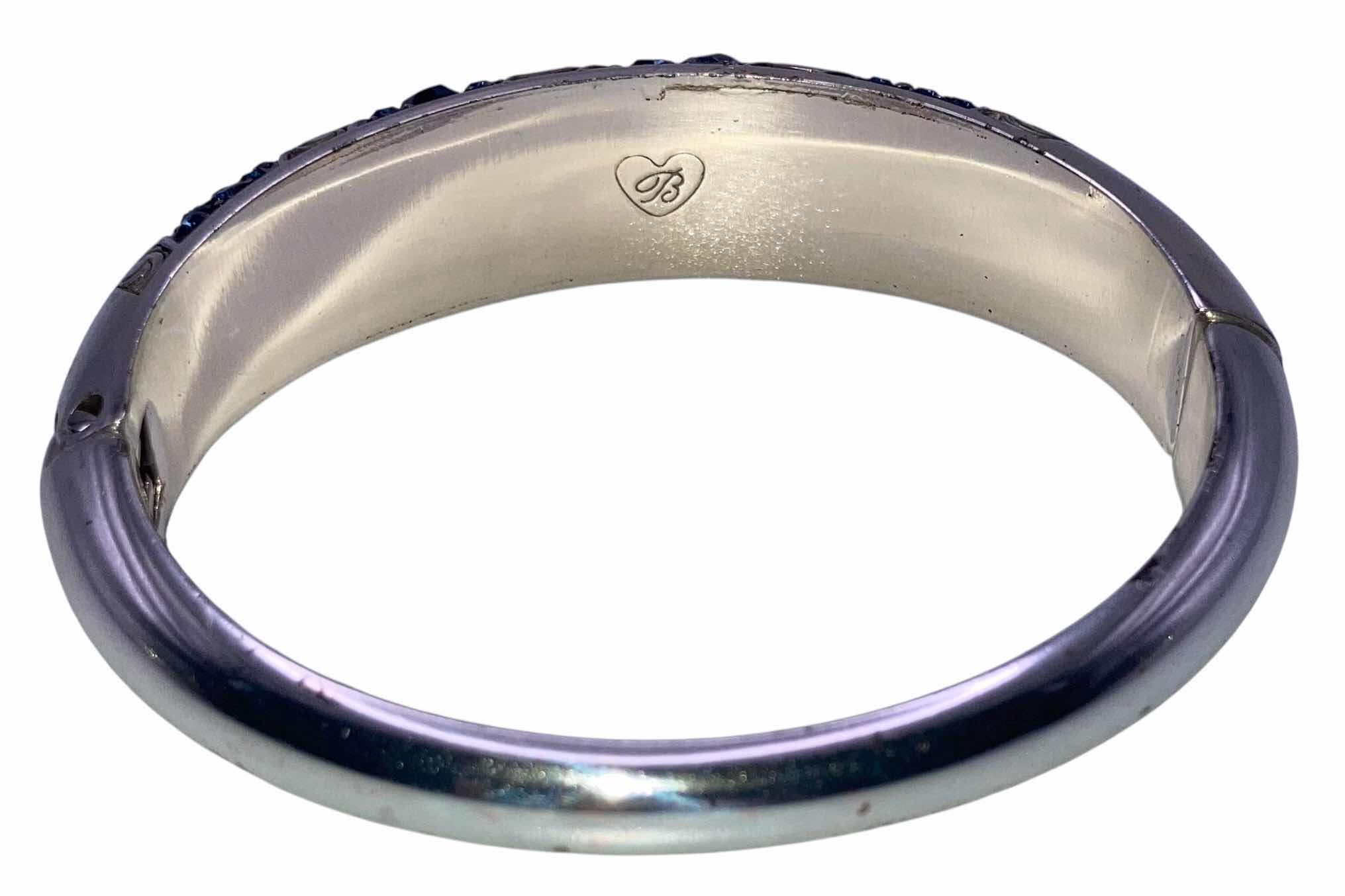 Photo 1 of BRIGHTON VINTAGE SILVER PLATED CRYSTAL VOYAGE HINGED BANGLE BRACELET 2.75” (READ NOTES)