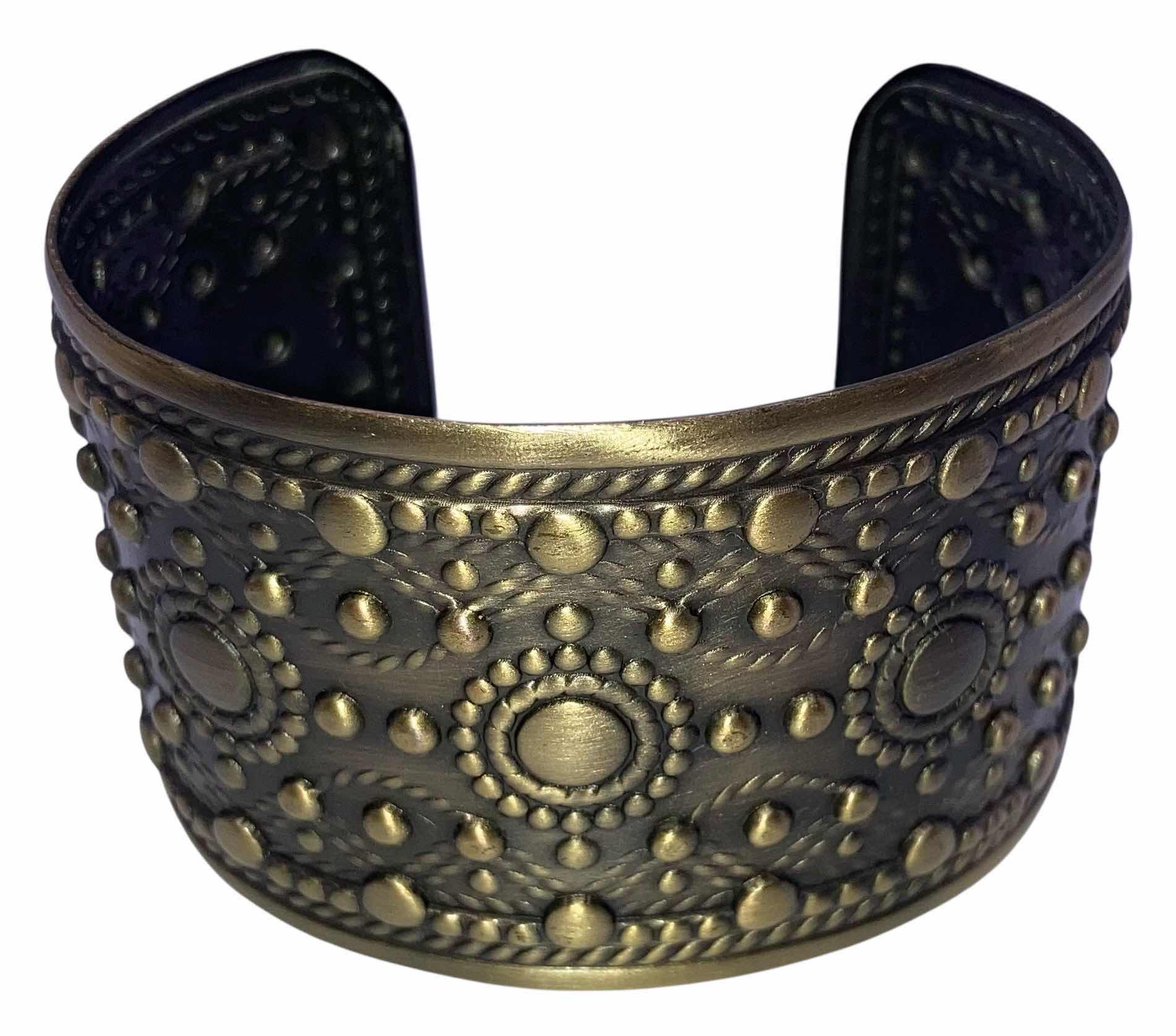 Photo 1 of GOLD & BRASS FINISH CUFF BRACELETS (2) 2.5” $40