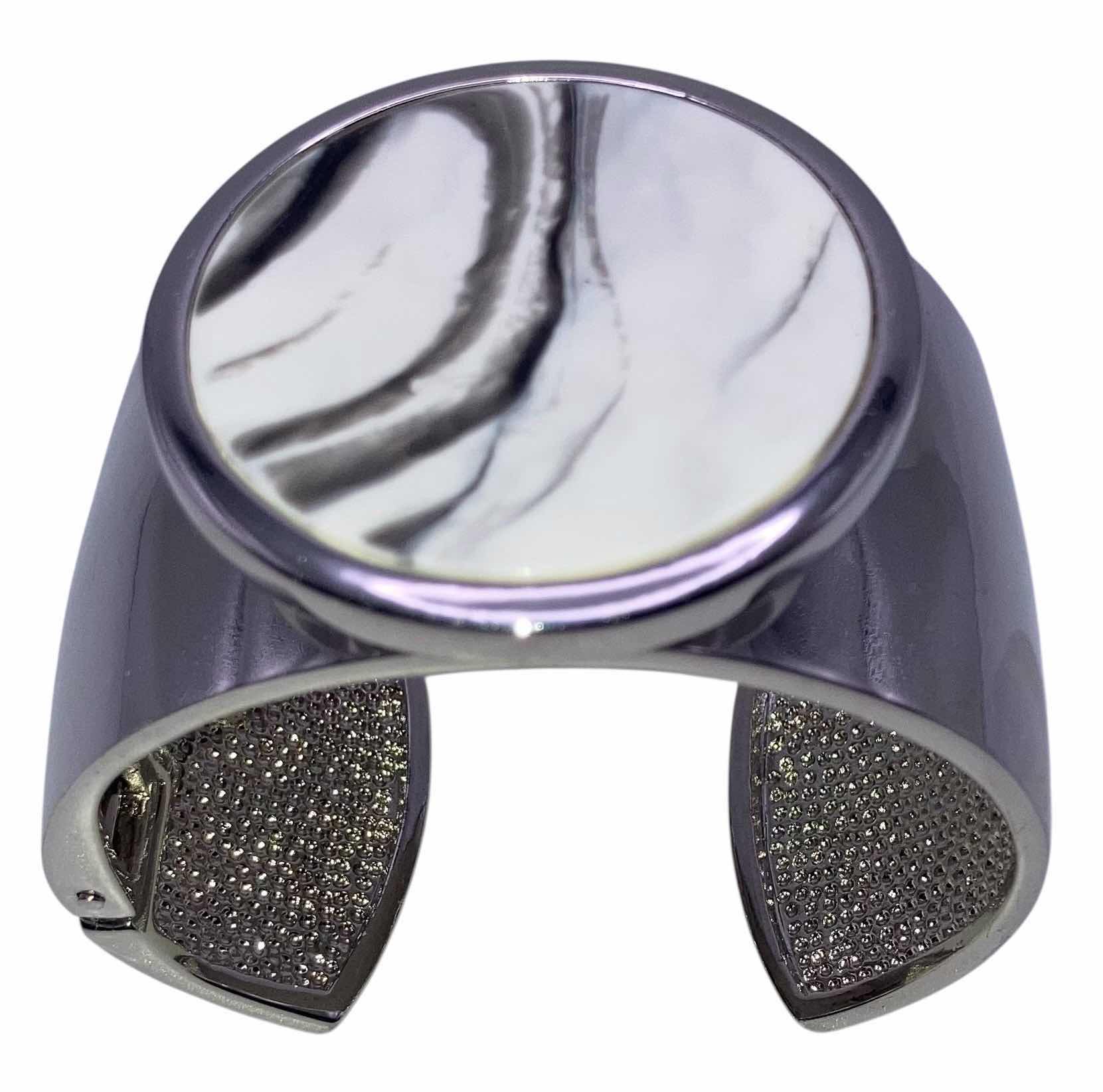 Photo 1 of H BY HALSTON SILVER FINISH HINGED CUFF BRACELET 2.5” $122