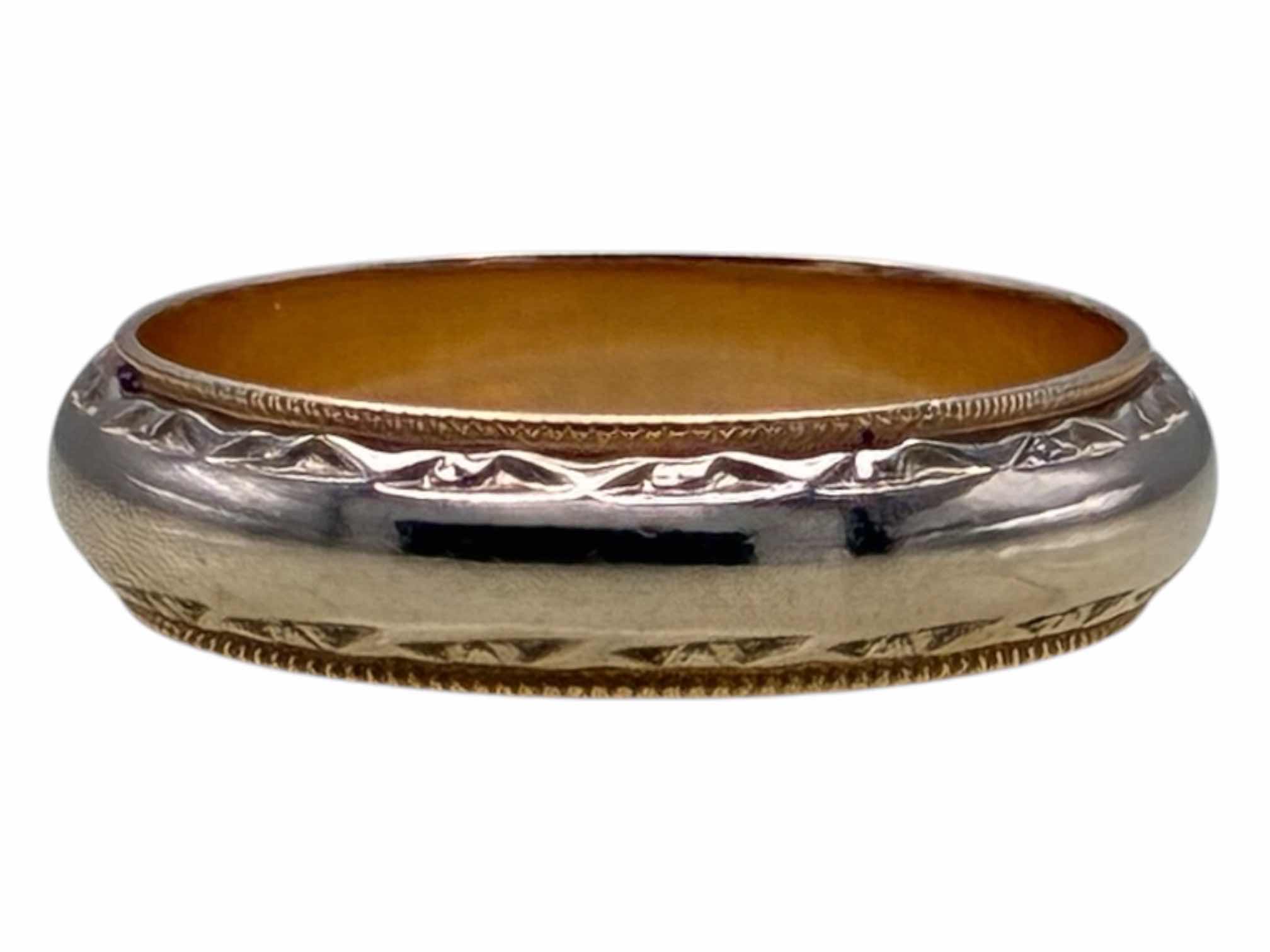 Photo 1 of 2-TONE 14K GOLD WEDDING BAND RING SIZE 7.5/4.5G $900