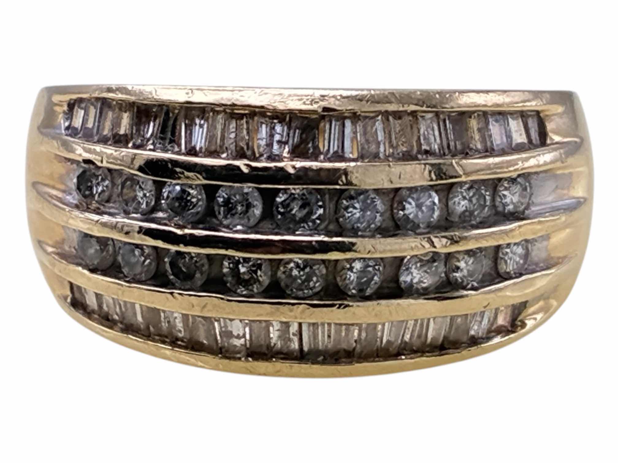 Photo 1 of DIAMOND BAGUETTE 10K GOLD ANNIVERSARY RING SIZE 7.5/7.4G $1800