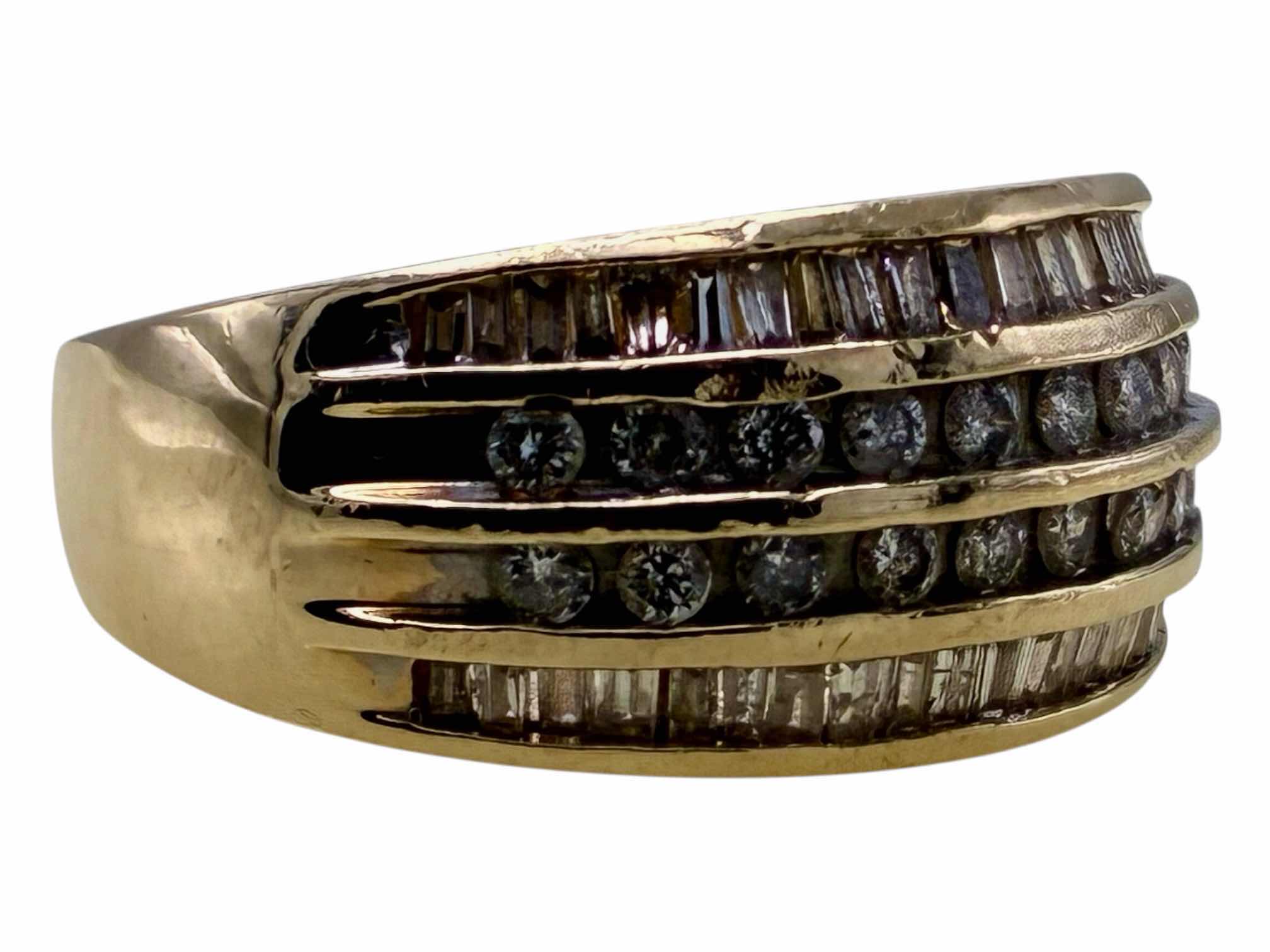 Photo 1 of DIAMOND BAGUETTE 10K GOLD ANNIVERSARY RING SIZE 7.5/7.4G $1800